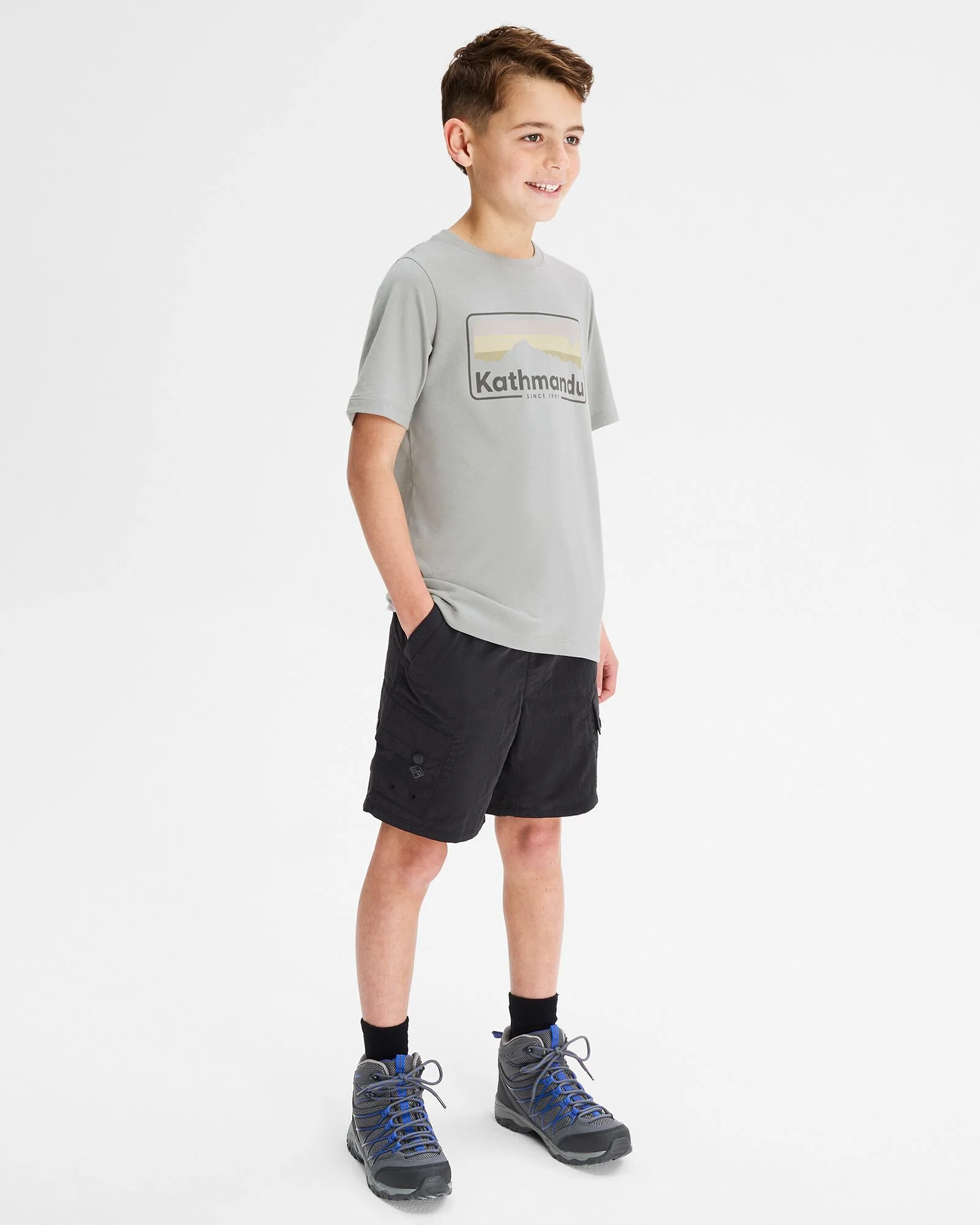 Boys' '70s Logo Organic Cotton T-shirt - Light Moon