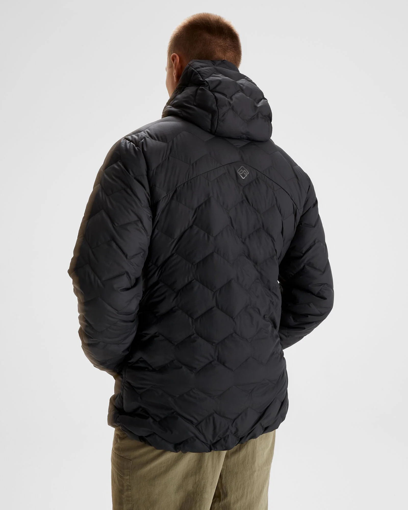 Men's Any Time Down Hooded Parka Jacket- Black Stingray - Image 3