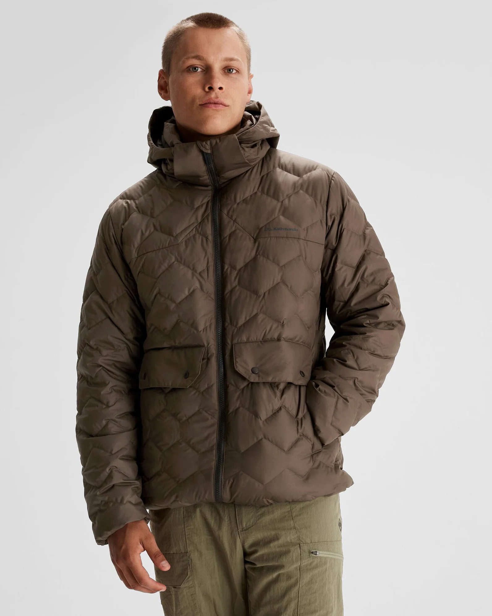 Men's Any Time Down Hooded Parka Jacket- Trail