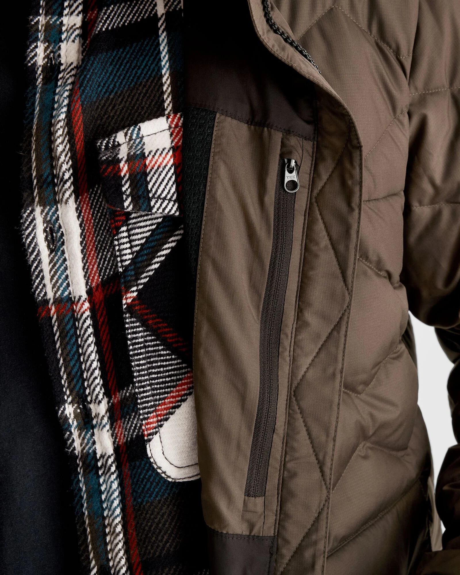 Men's Any Time Down Hooded Parka Jacket- Trail - Image 7