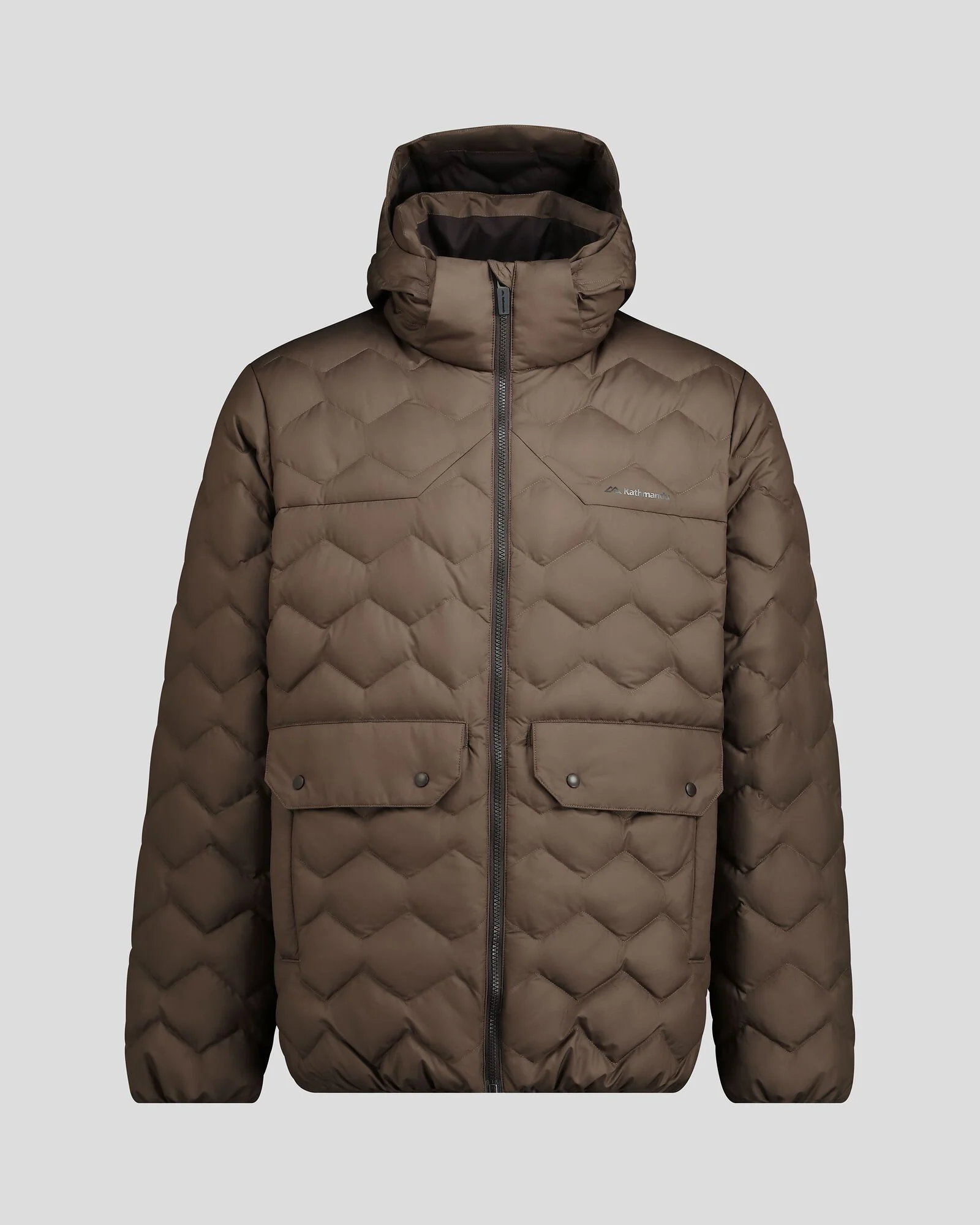 Men's Any Time Down Hooded Parka Jacket- Trail - Image 9