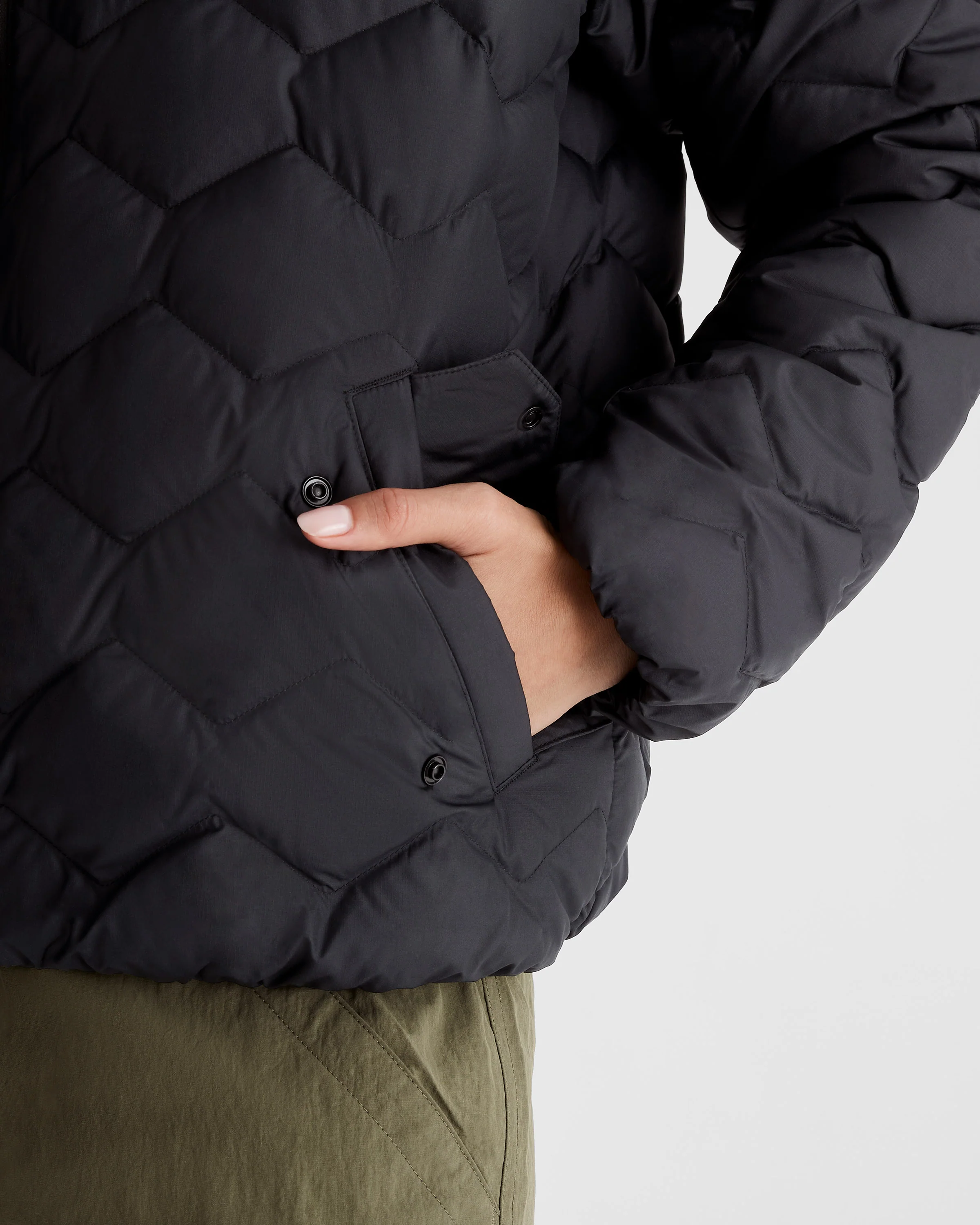 Women's Any Time Down Short Jacket - Black Stingray - Image 5