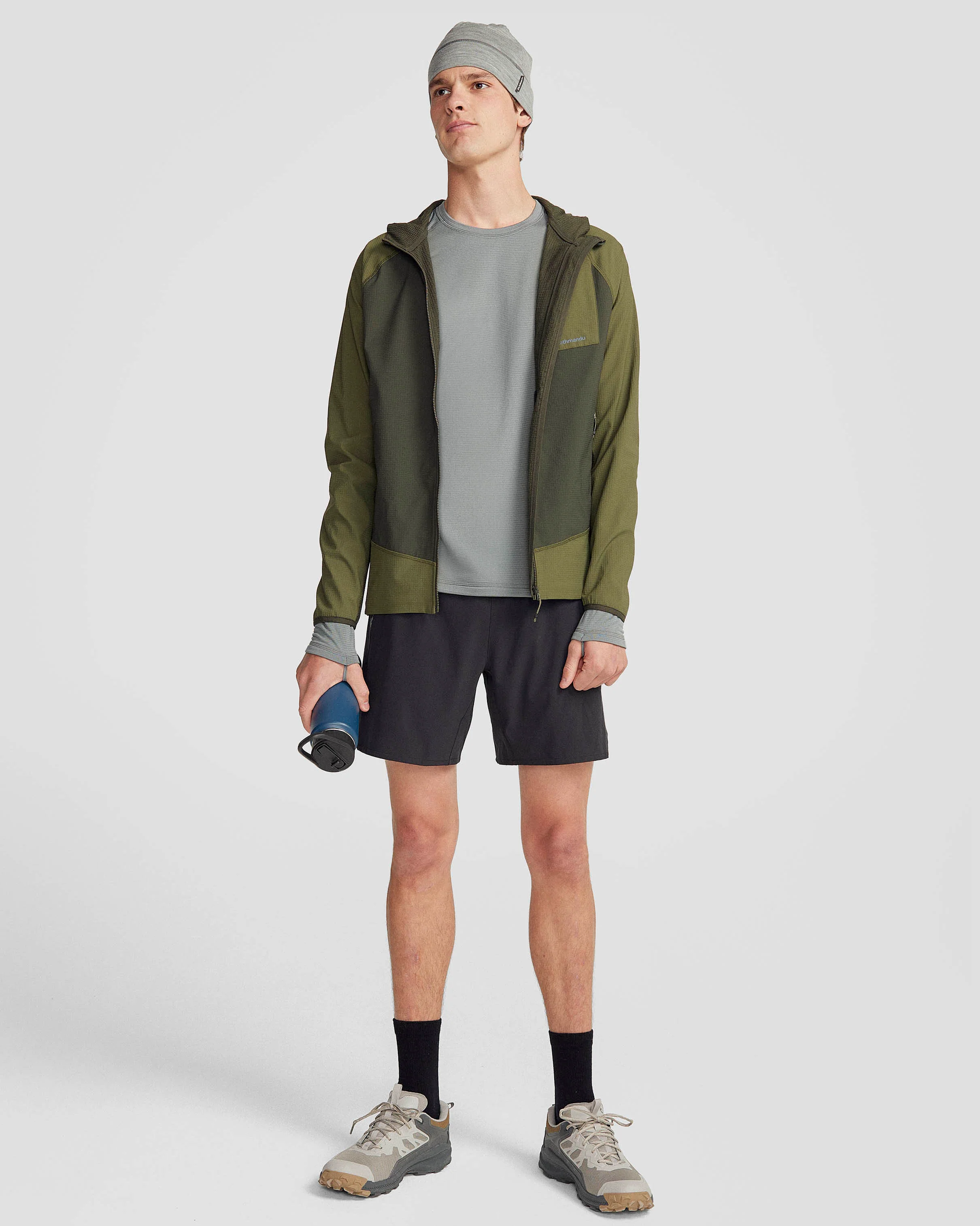 Men's Aysen Hooded Fleece Jacket - Dark Moss/Light Moss - Image 2