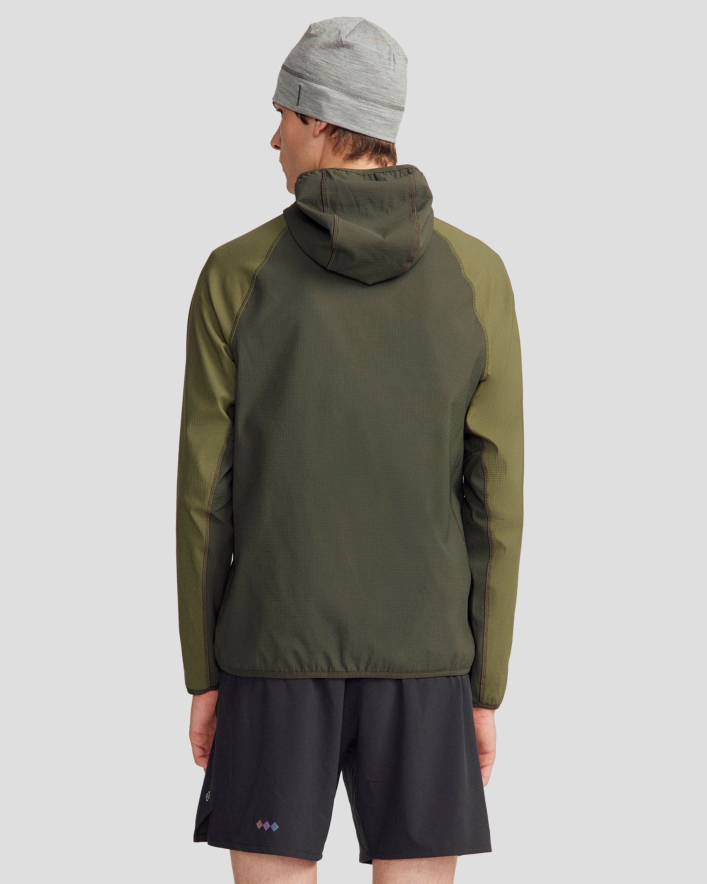 Men's Aysen Hooded Fleece Jacket - Dark Moss/Light Moss - Image 4
