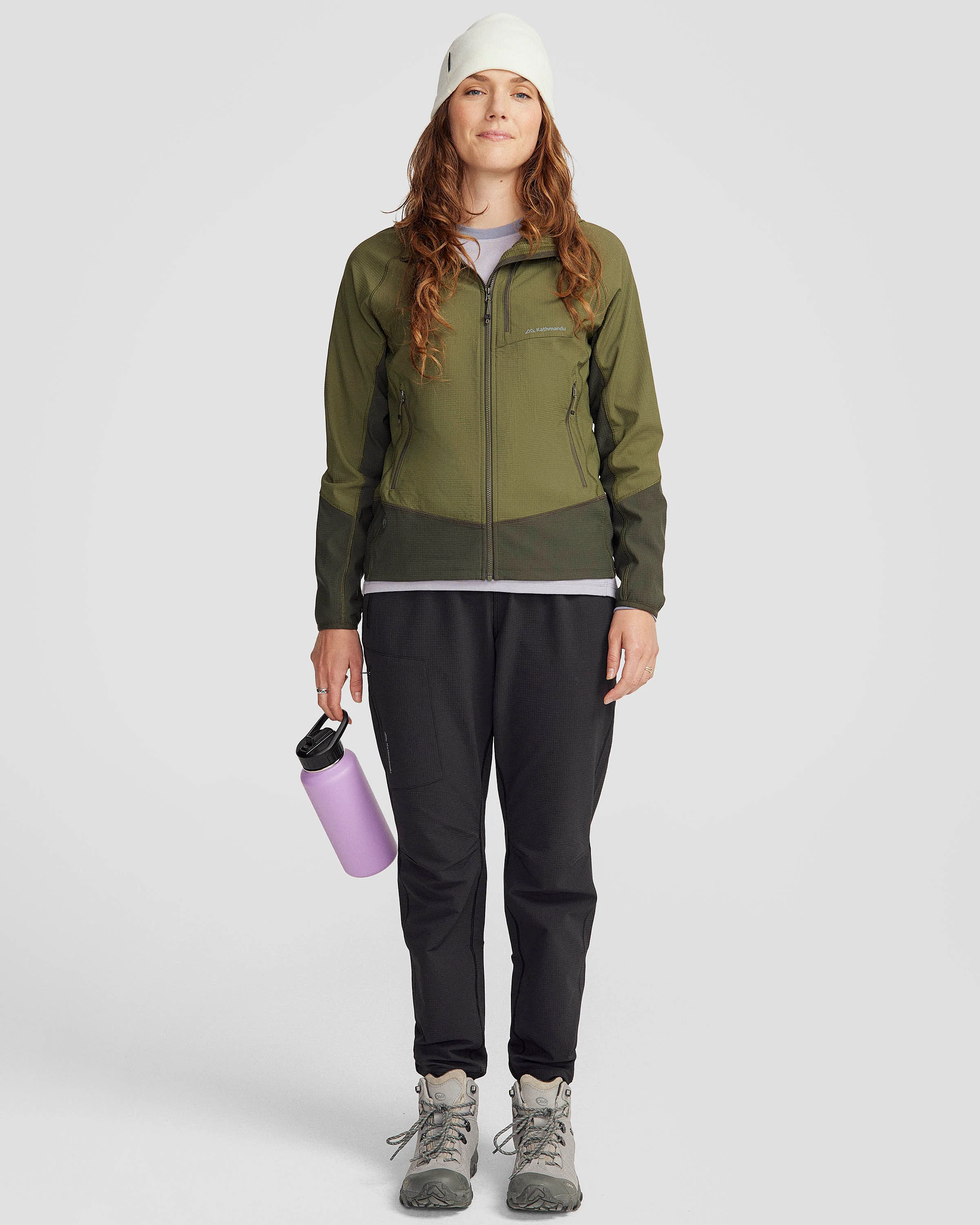 Women's Aysen Hooded Fleece Jacket - Light Moss/Dark Moss - Image 2