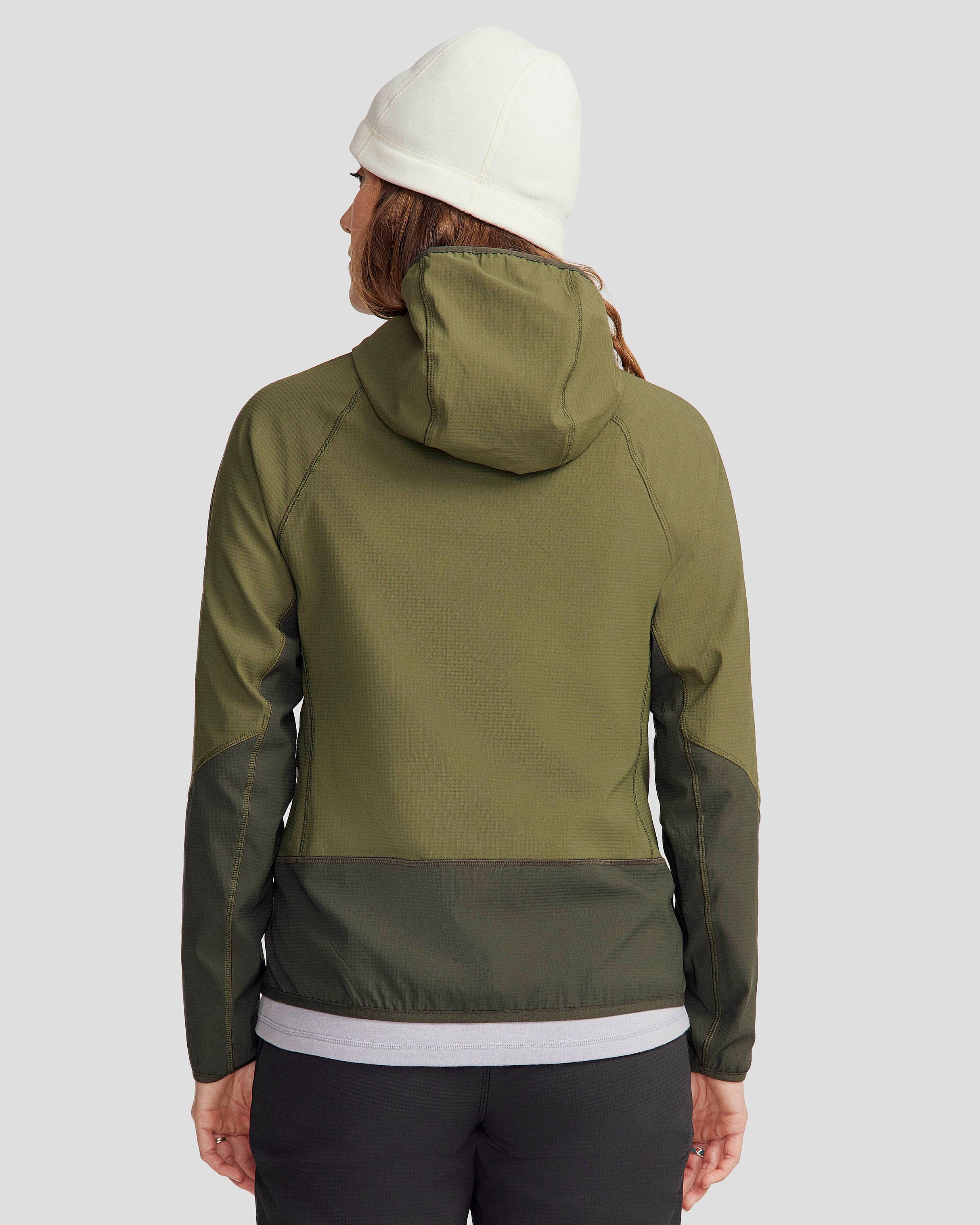 Women's Aysen Hooded Fleece Jacket - Light Moss/Dark Moss - Image 4