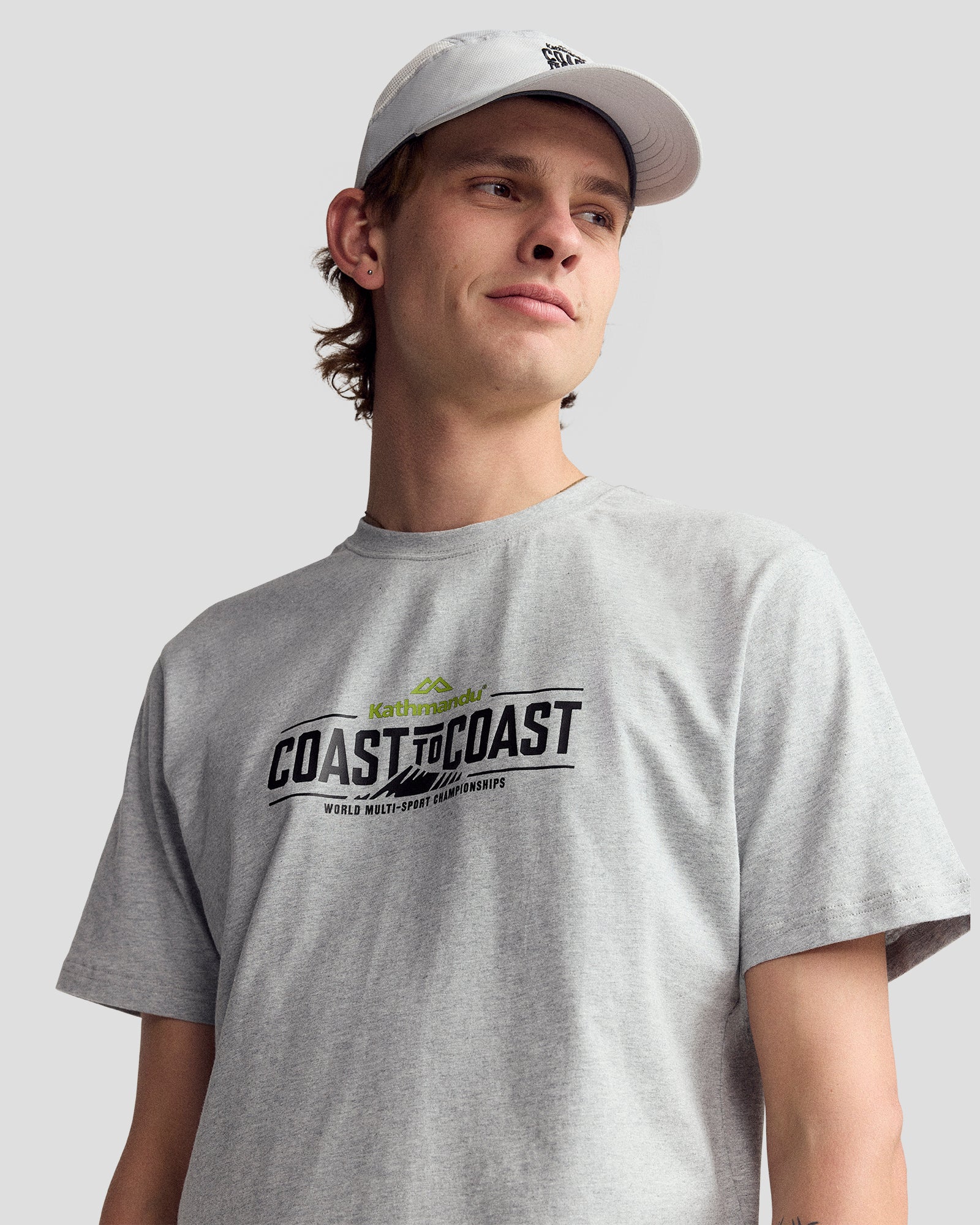 Coast To Coast - Men's Solid Organic Cotton Tee - Mid Grey Marle - Image 2
