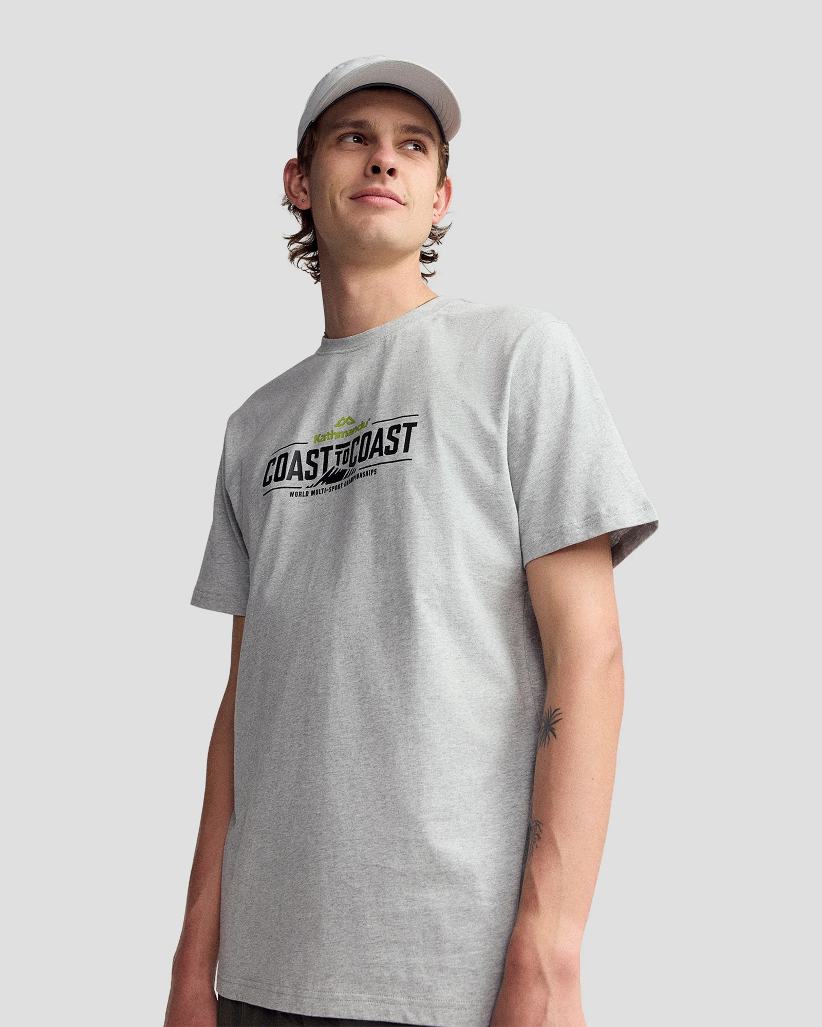 Coast To Coast - Men's Solid Organic Cotton Tee - Mid Grey Marle - Image 3