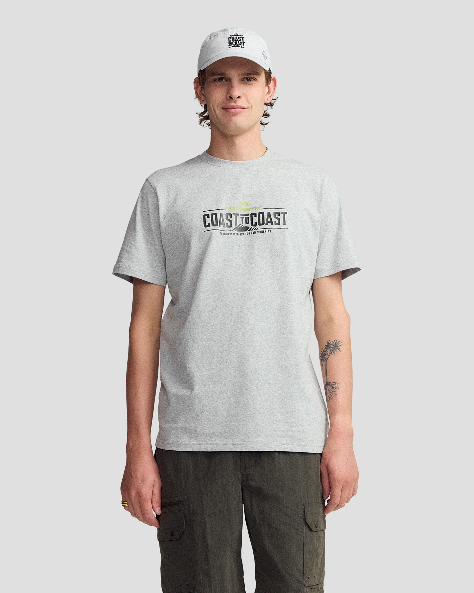 Coast To Coast - Men's Solid Organic Cotton Tee - Mid Grey Marle - Image 4
