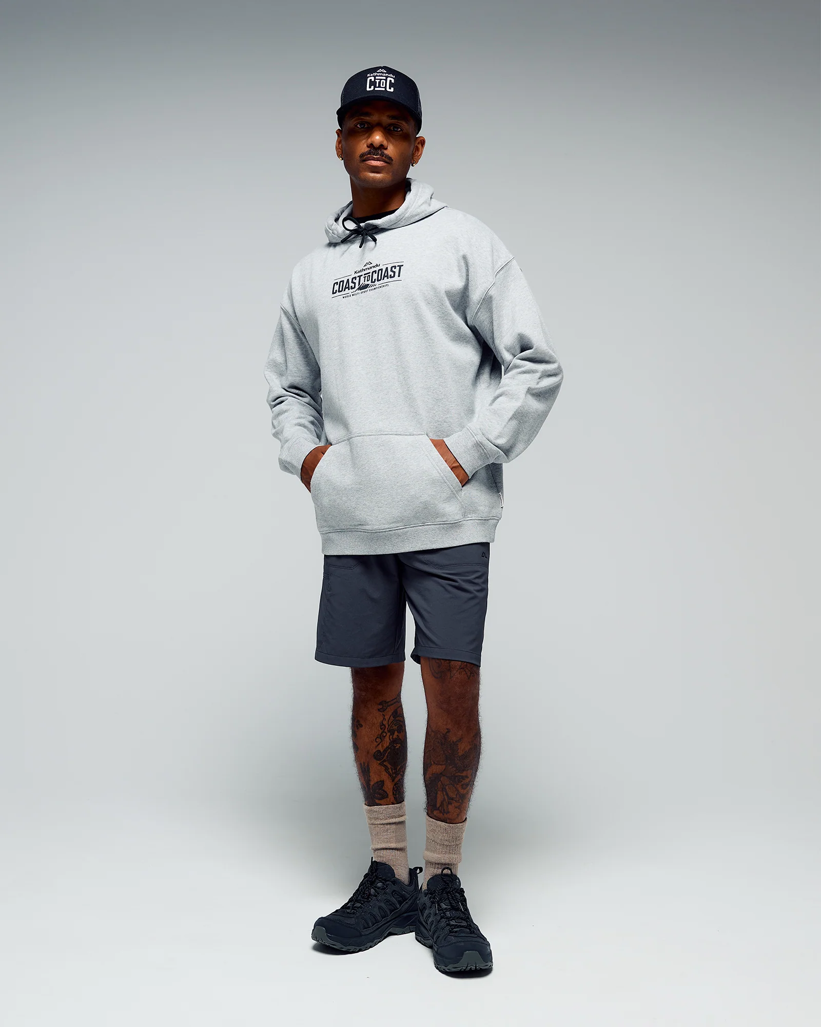 Coast To Coast - Unisex Hoodie V2 - Light Grey Marle - Image 2