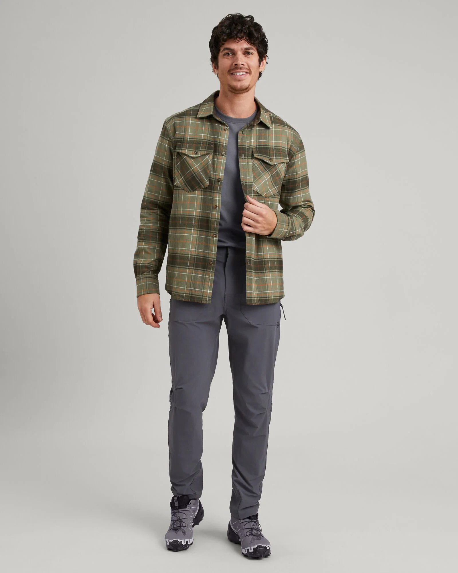 Men's Carrillon HF Long Sleeve Shirt - Beech/Canvas Check - Image 2
