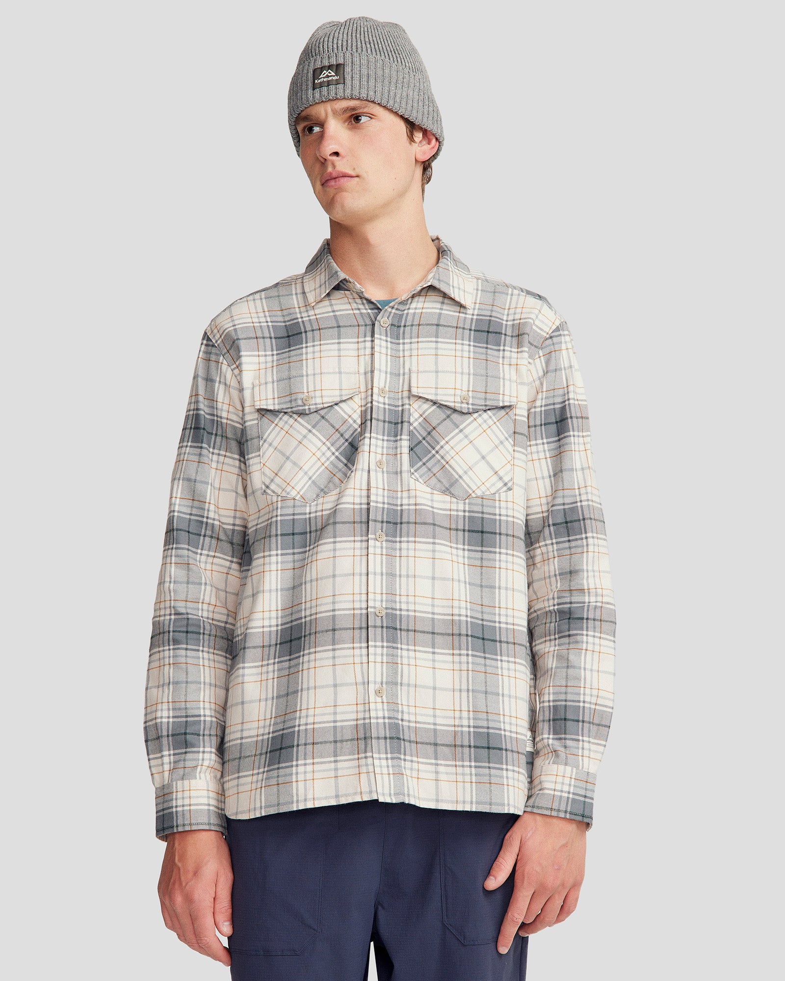 Men's Carrillon HF Long Sleeve Shirt - Hillside Plaid Shroom
