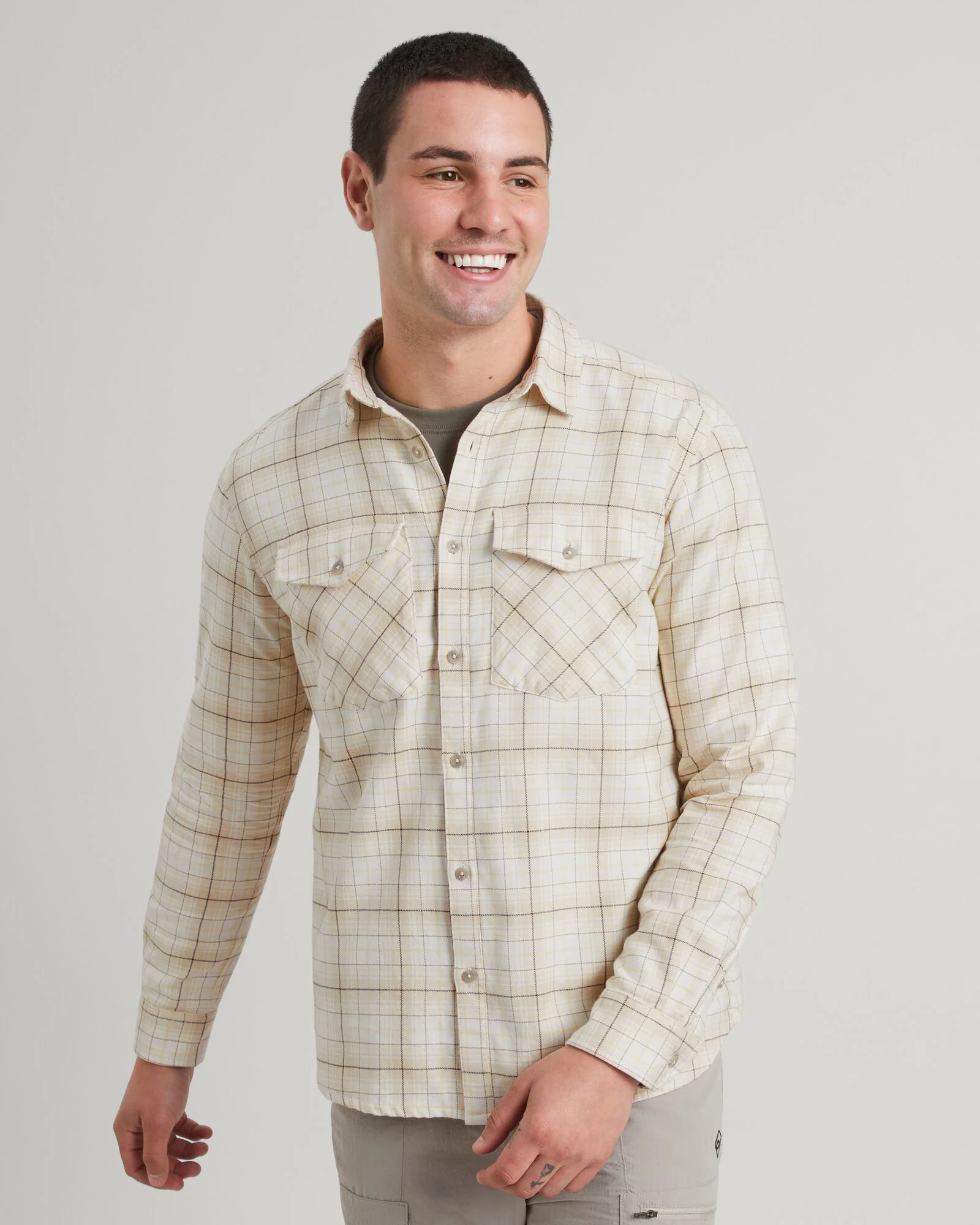 Men's Carrillon HF Long Sleeve Shirt - Natural/Sunlit Check