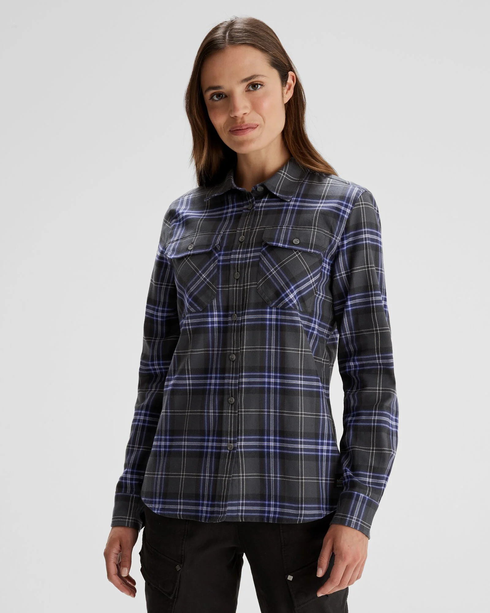 Women's Carrillon HF Long Sleeve Shirt - Mountain Plaid Dark Night