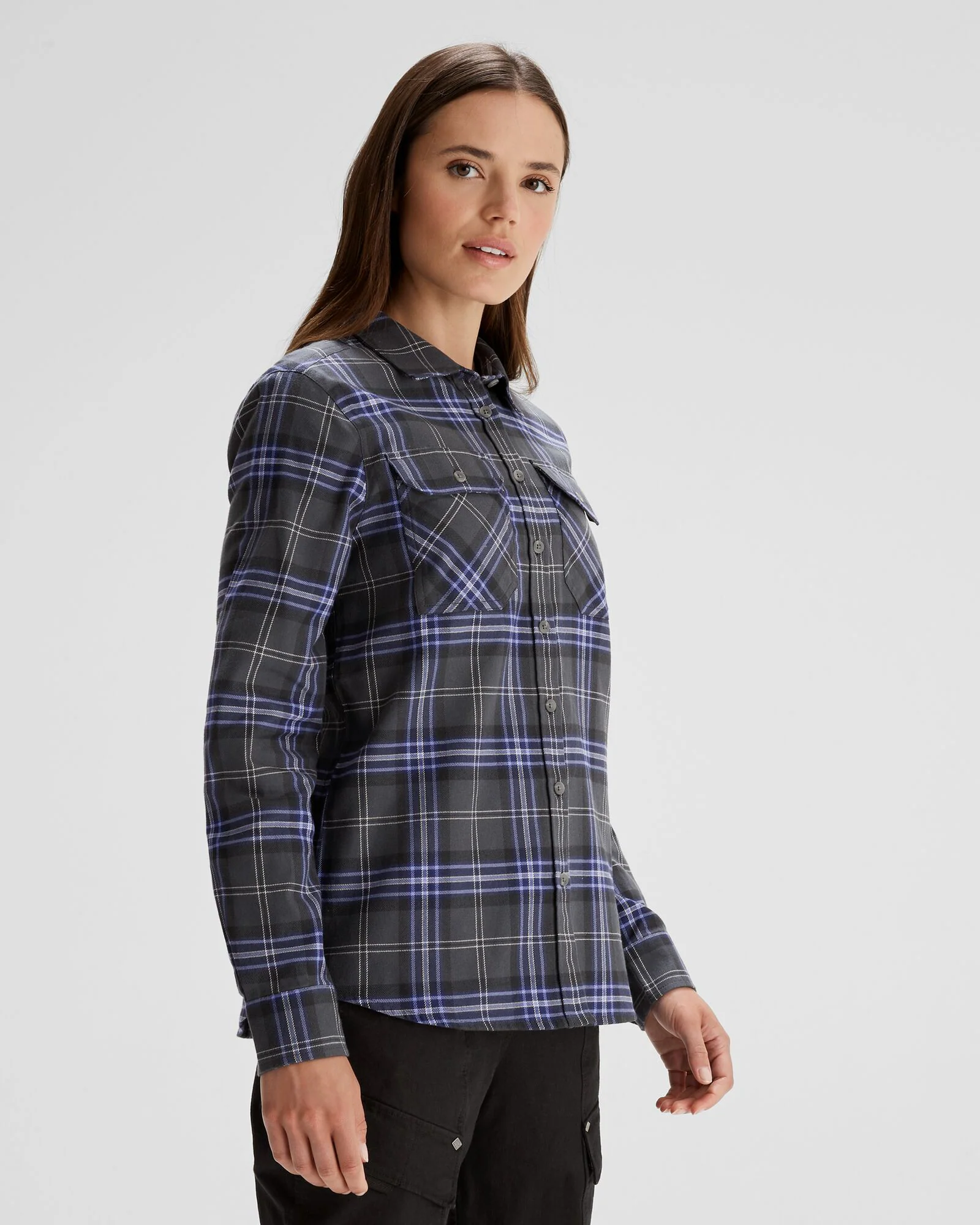 Women's Carrillon HF Long Sleeve Shirt - Mountain Plaid Dark Night - Image 3