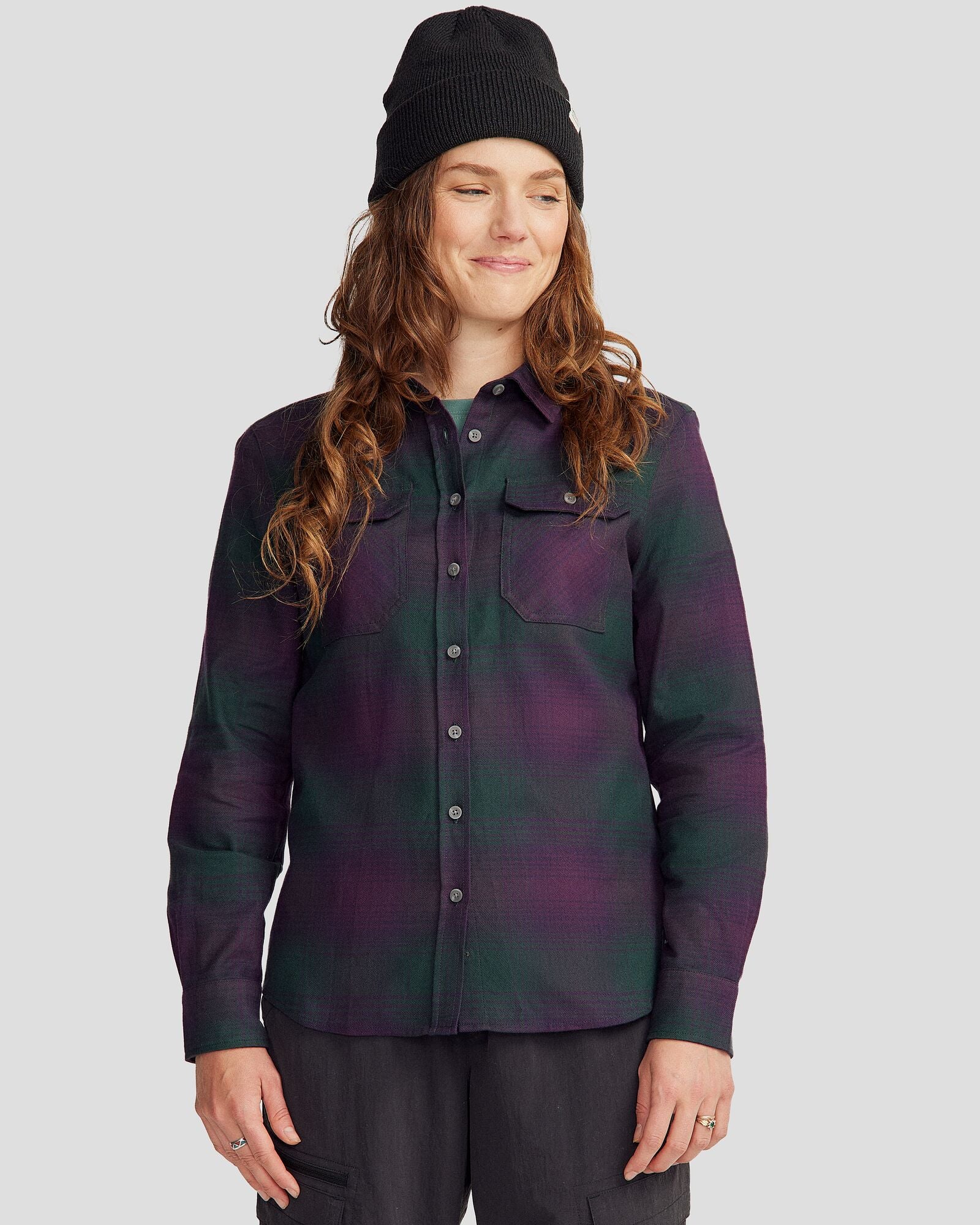 Women's Carrillon HF Long Sleeve Shirt - Shadow Plaid Deep Forest