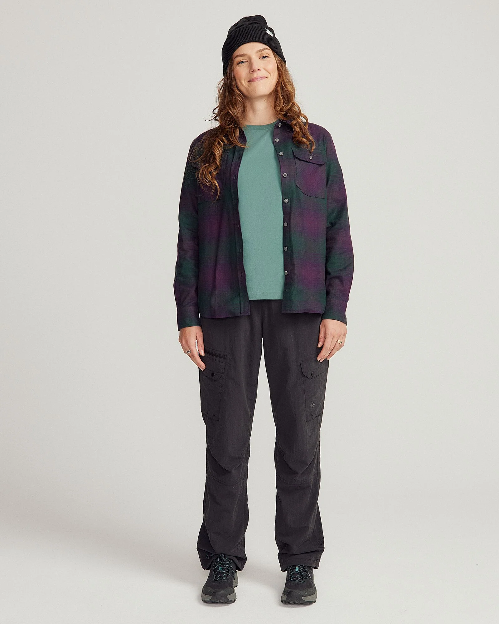 Women's Carrillon HF Long Sleeve Shirt - Shadow Plaid Deep Forest - Image 2