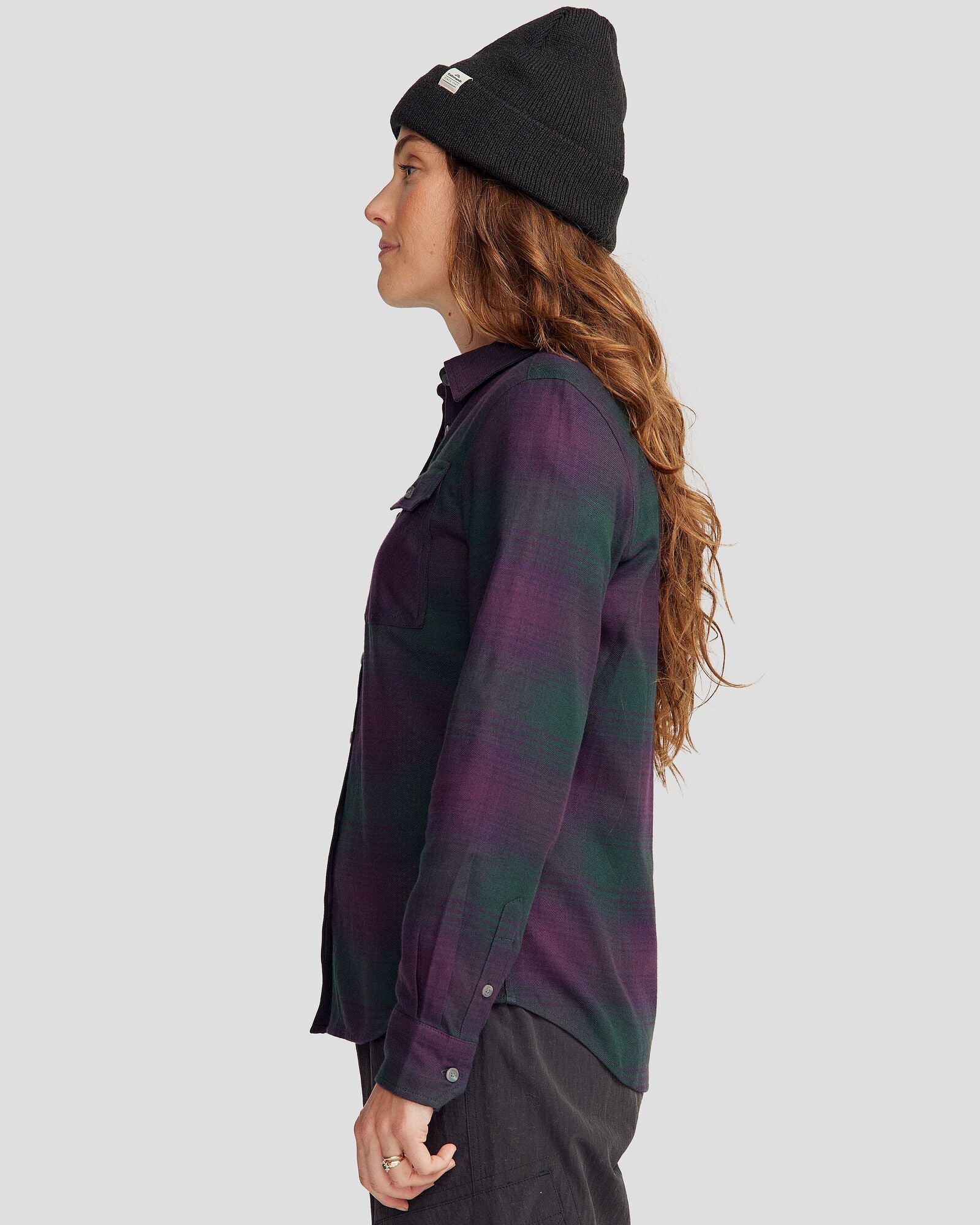 Women's Carrillon HF Long Sleeve Shirt - Shadow Plaid Deep Forest - Image 3