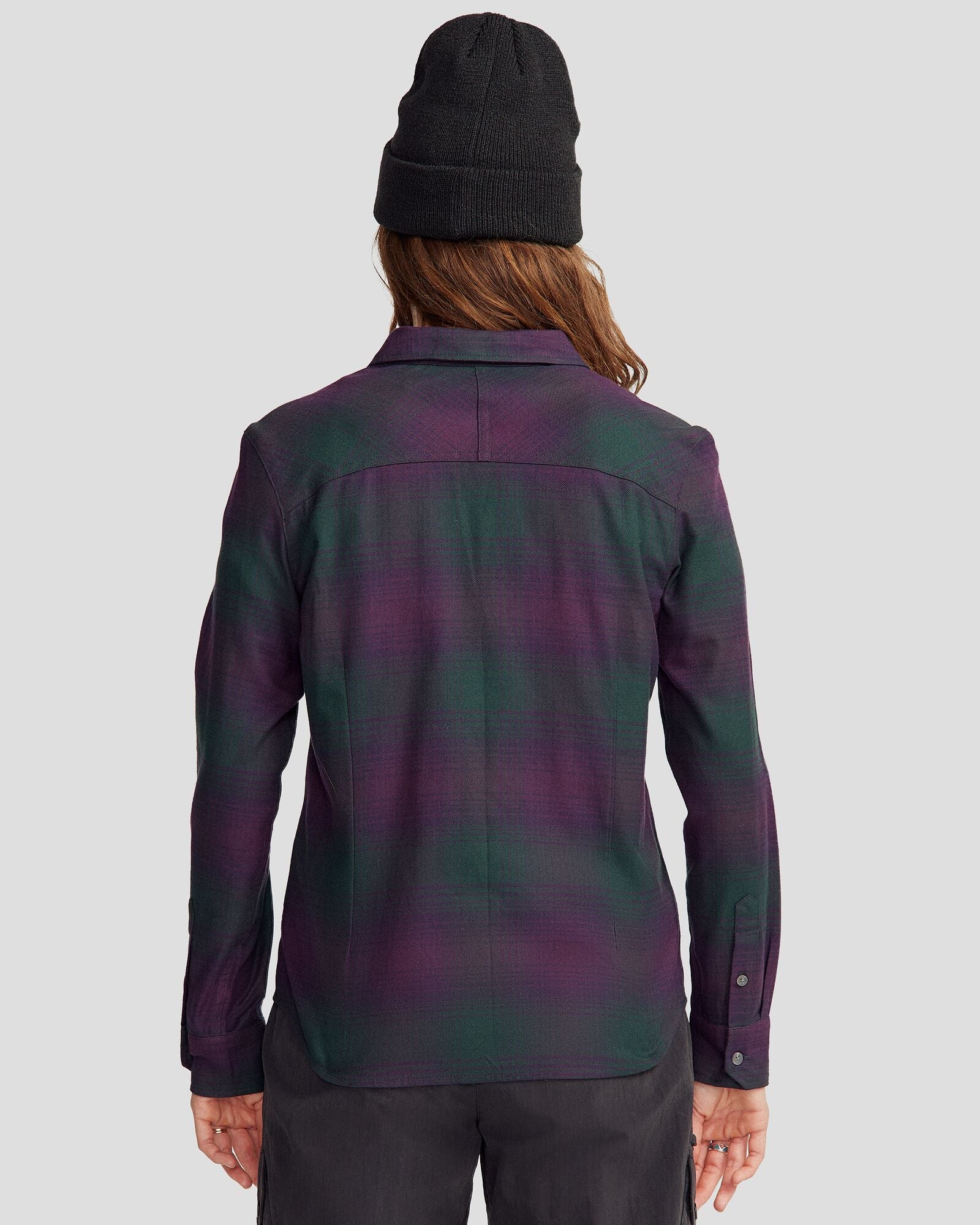 Women's Carrillon HF Long Sleeve Shirt - Shadow Plaid Deep Forest - Image 4
