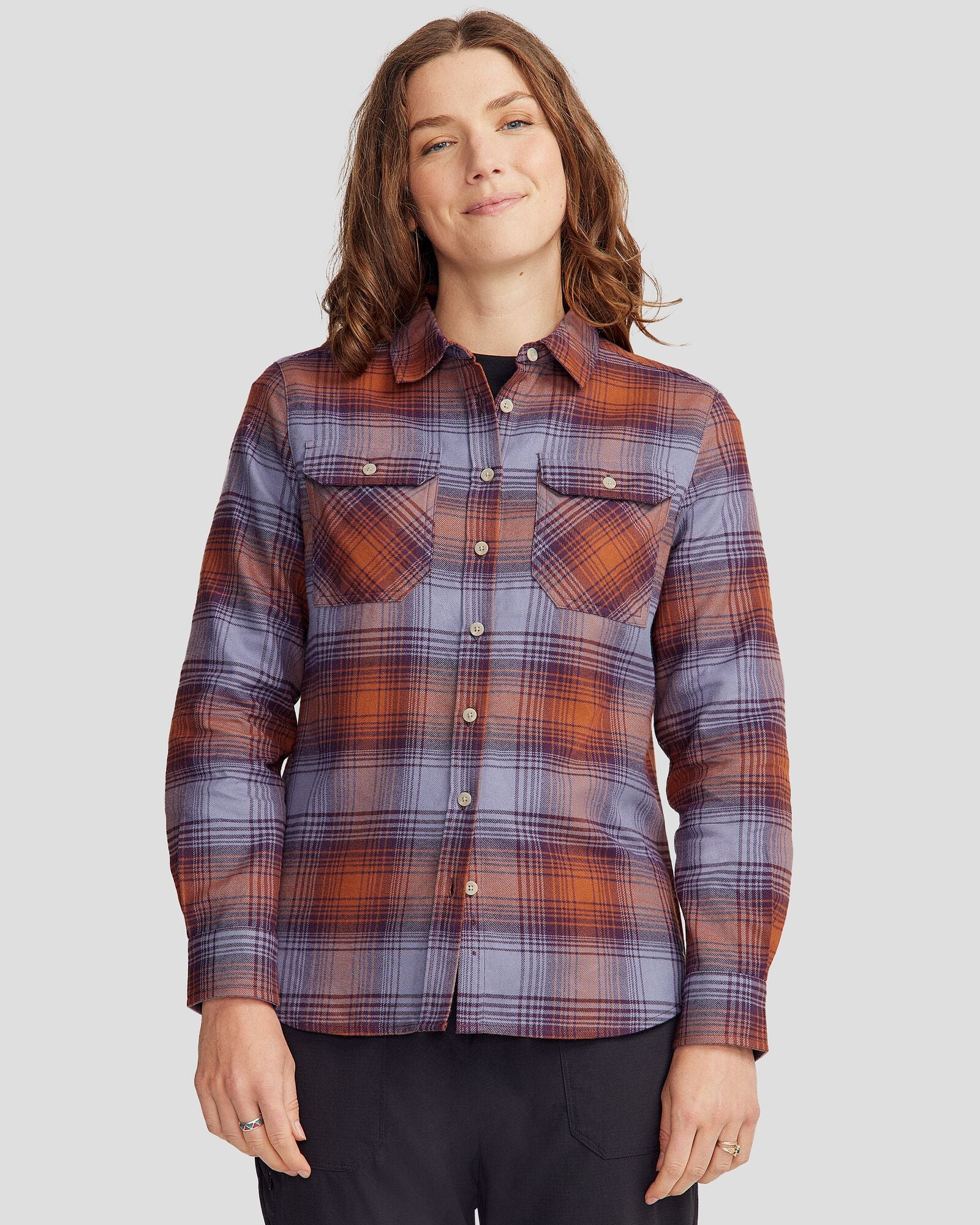 Women's Carrillon HF Long Sleeve Shirt  - Shadow Plaid Haze