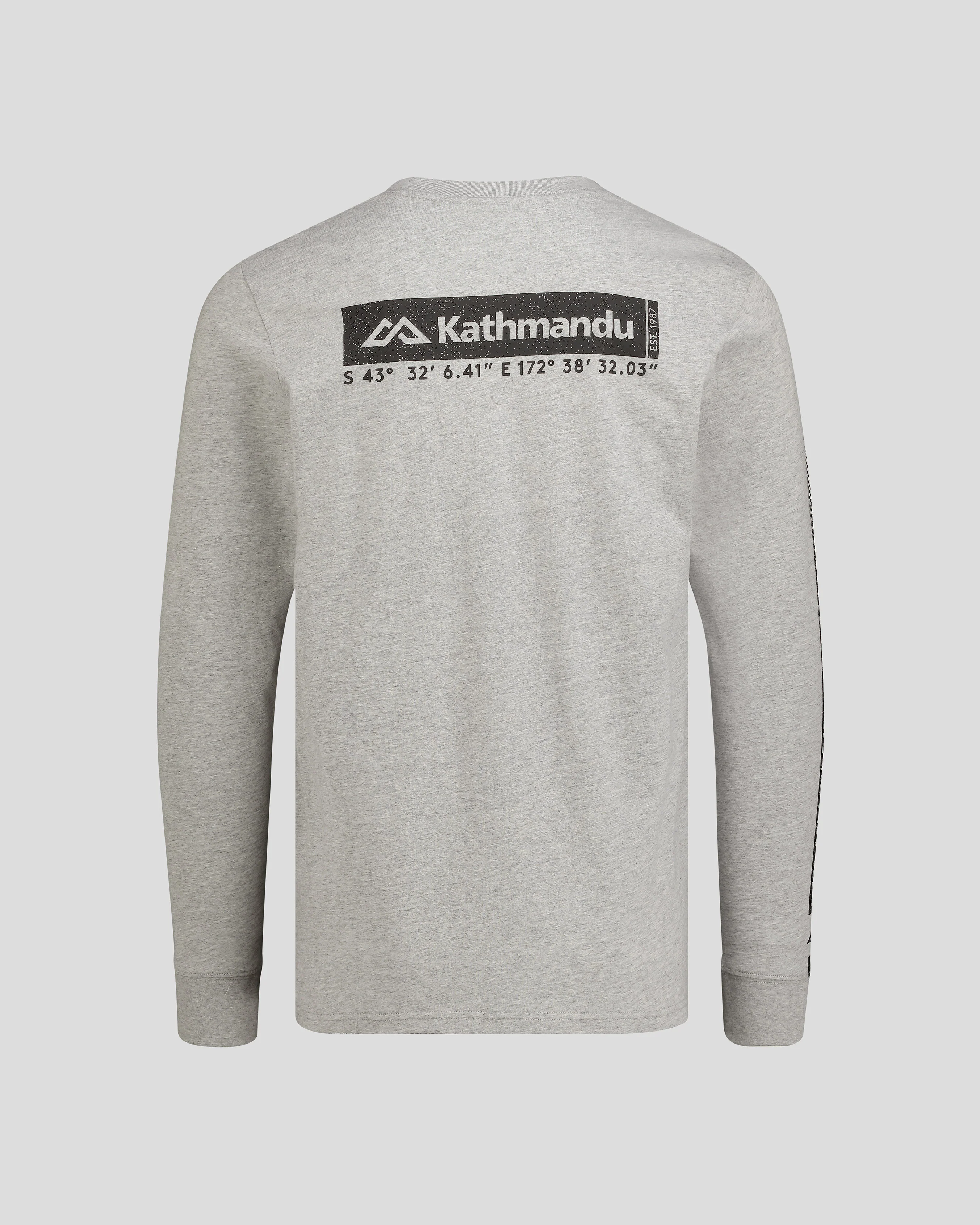 Men's Co-ordinate Organic Cotton Long Sleeve T-shirt - Light Grey Marle - Image 5