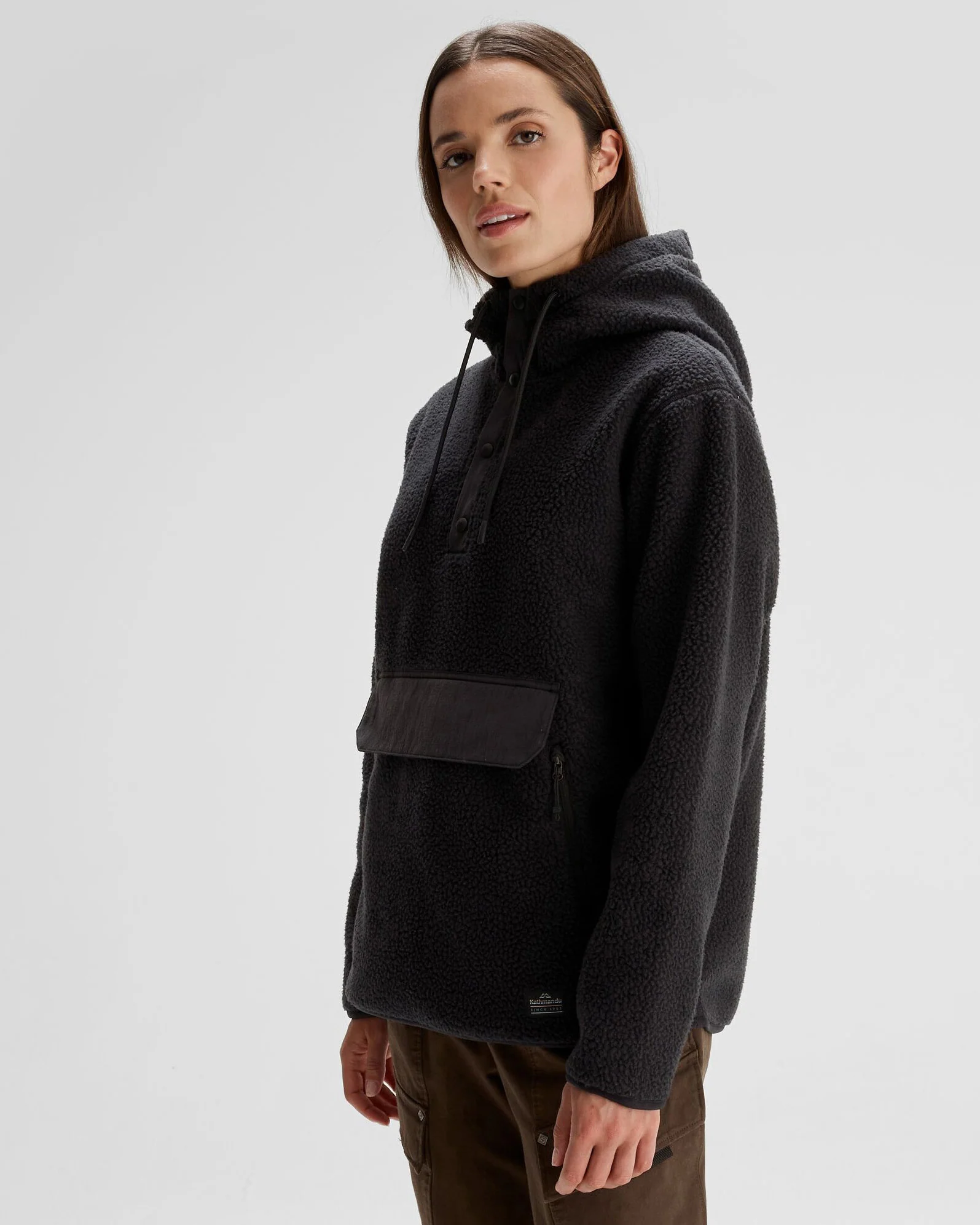 Women's Co-Z High Pile Hooded Pullover - Black - Image 3