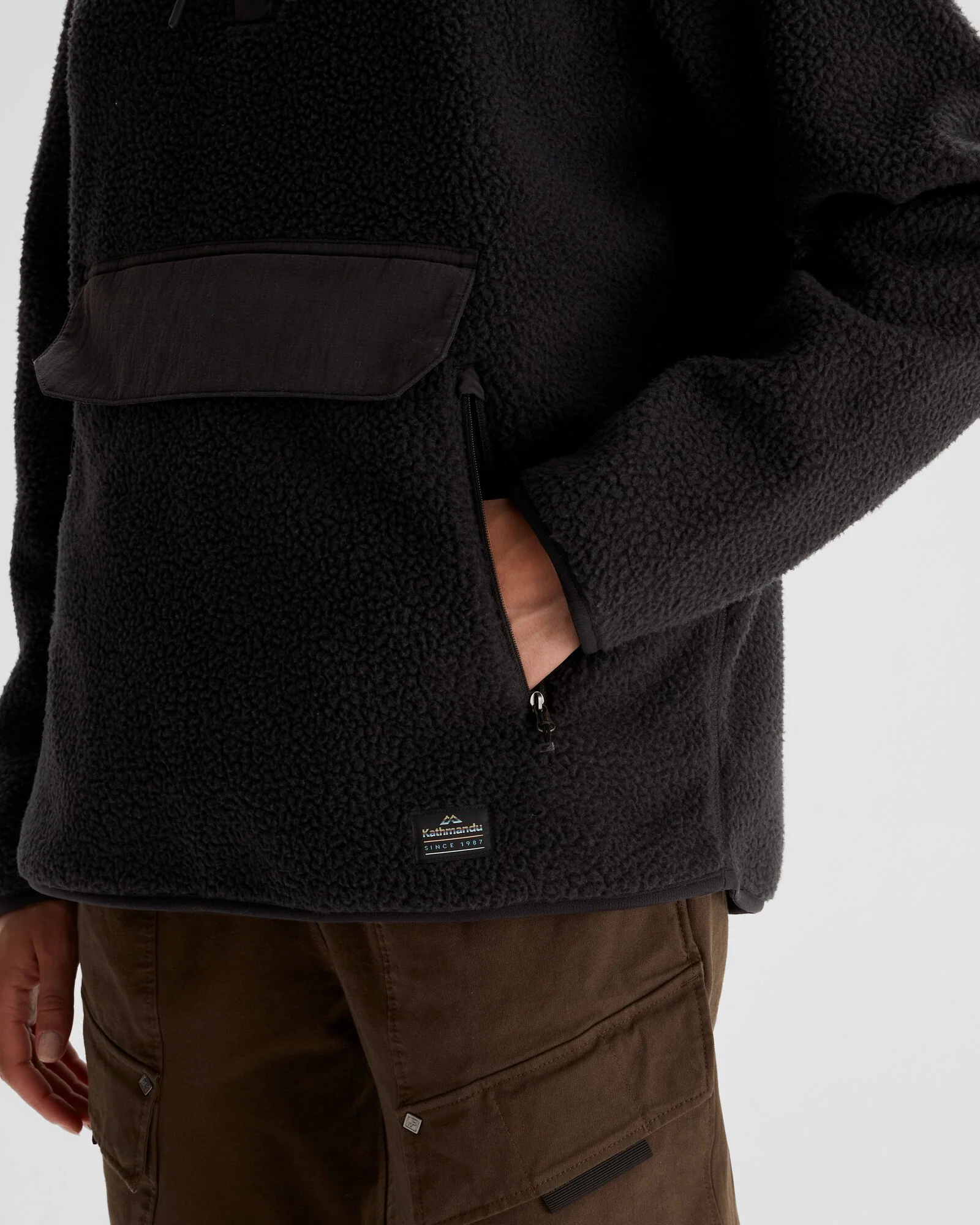 Women's Co-Z High Pile Hooded Pullover - Black - Image 5