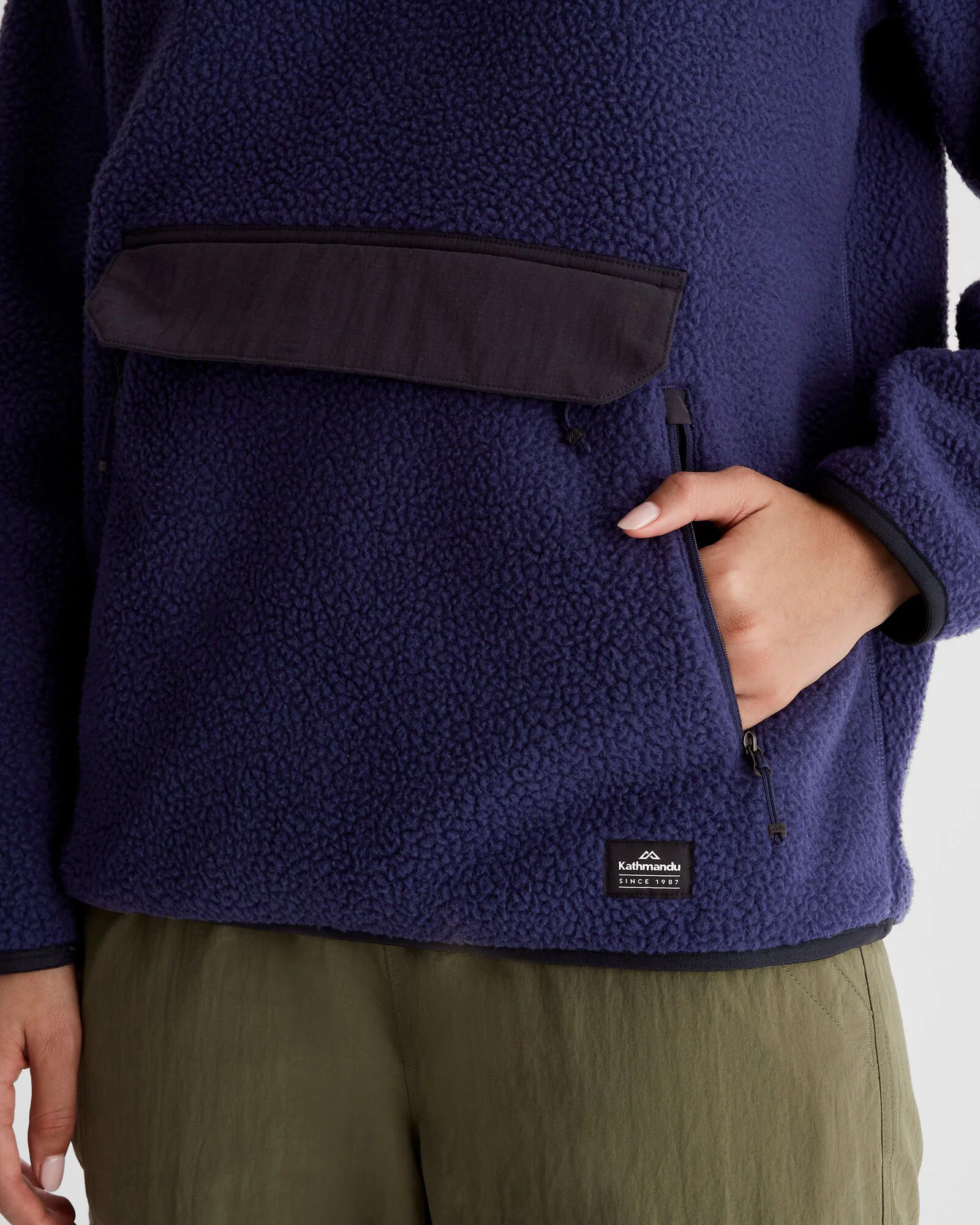 Women's Co-Z High Pile Hooded Pullover  - Dark Horizon - Image 5