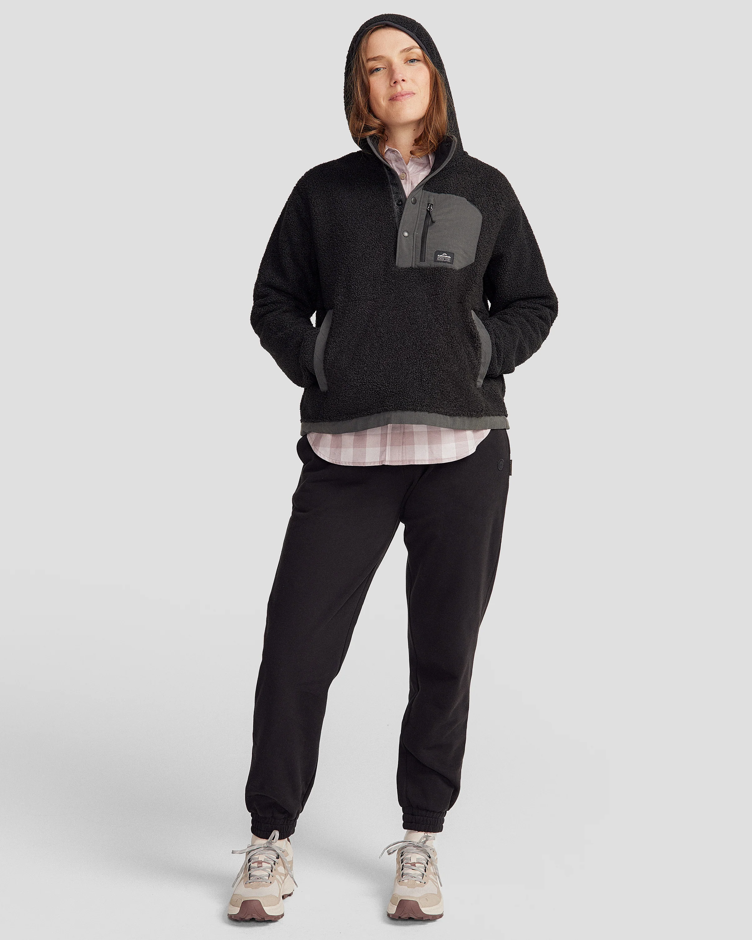 Women's Co-Z High Pile Hooded Pullover v2 - Black Stingray - Image 2