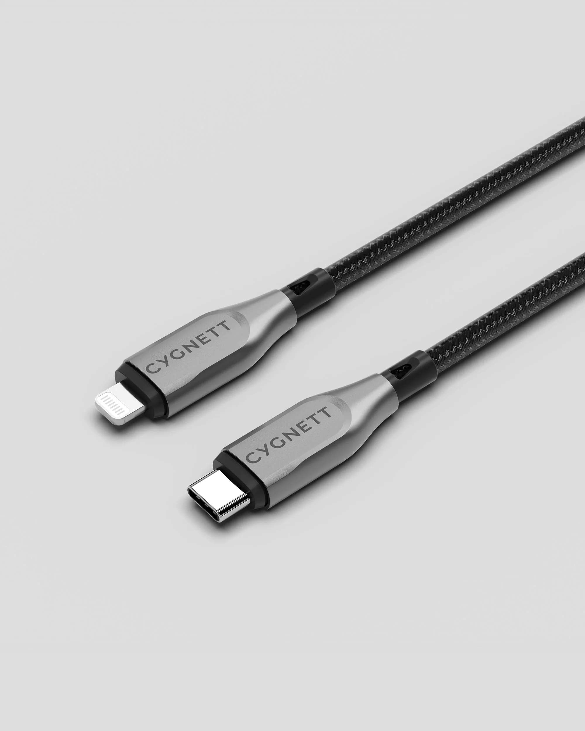 Cygnett Armoured Lightning To USB-C Cable - 1m - Black