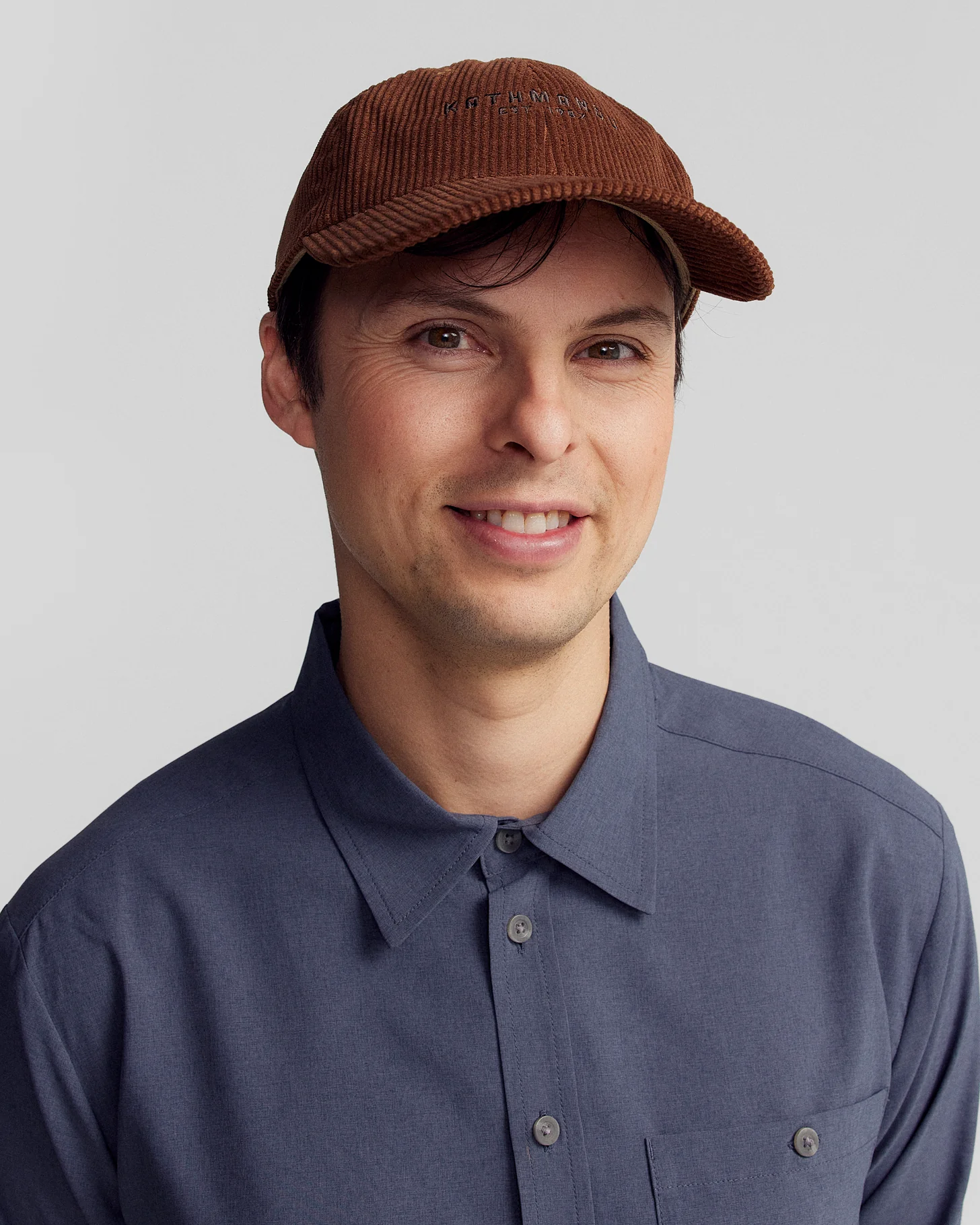 Embroidered Cord Cap - Bark - Image 3