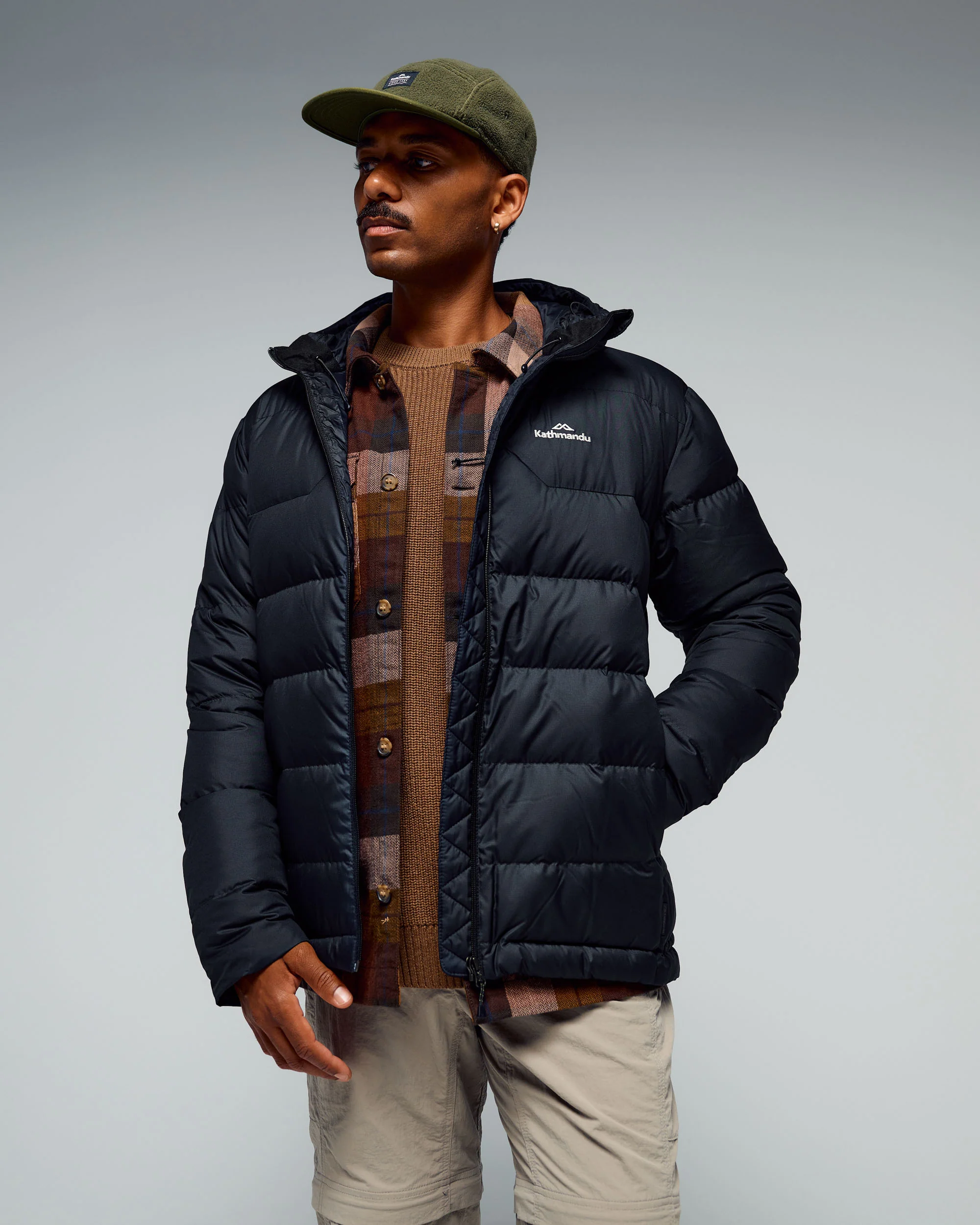 Men's Epiq Hooded Down Jacket - Black/Black - Image 8