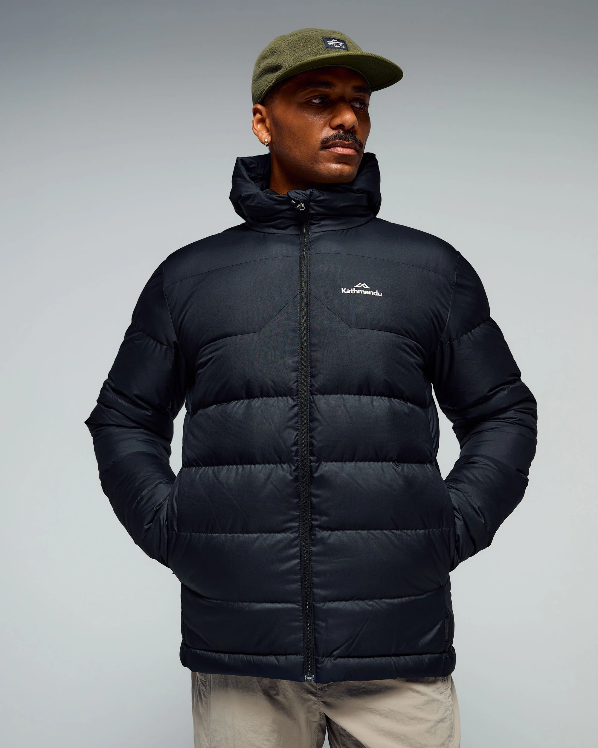 Men's Epiq Hooded Down Jacket - Black/Black - Image 9