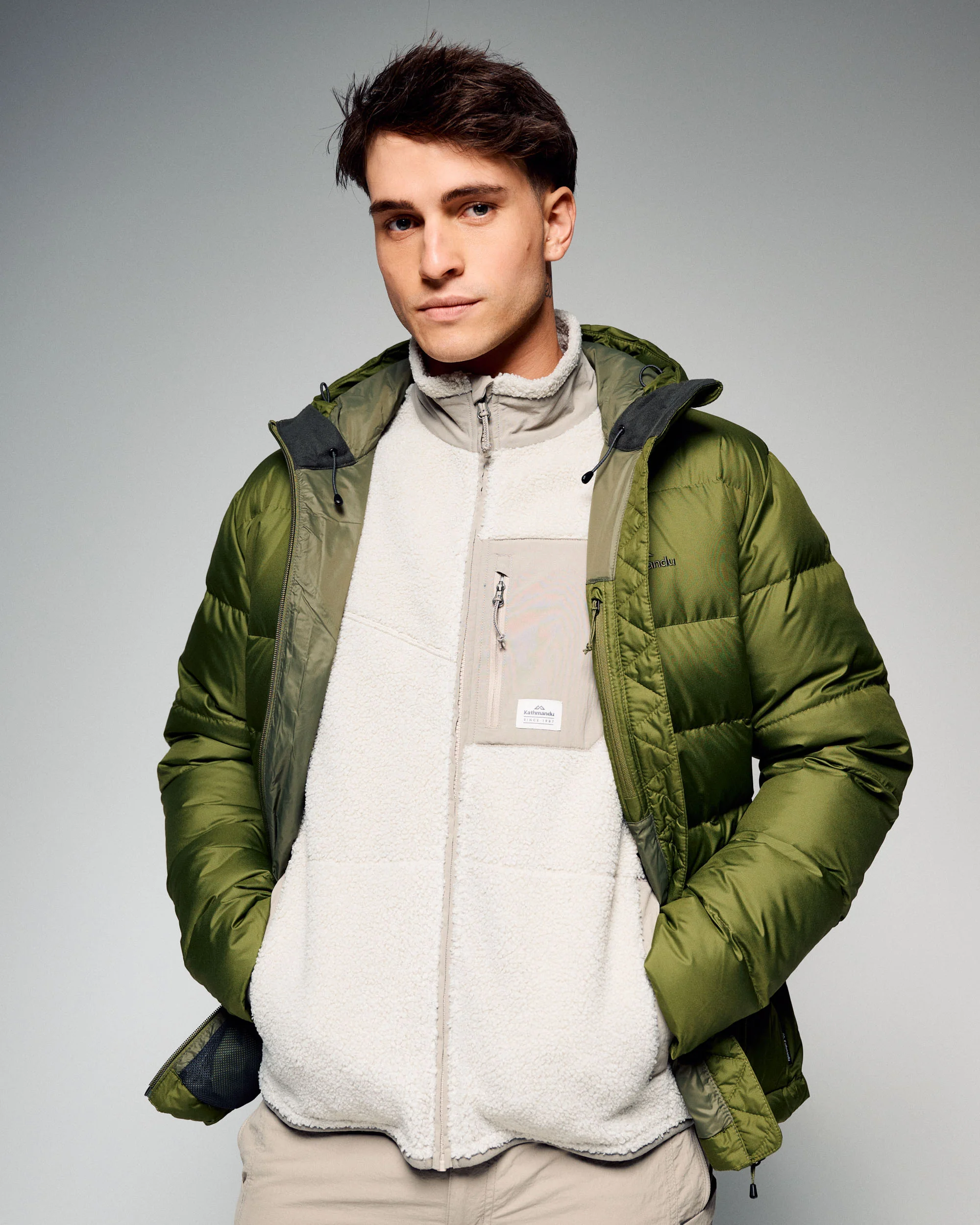 Men's Epiq Hooded Down Jacket - Dark Fern - Image 3