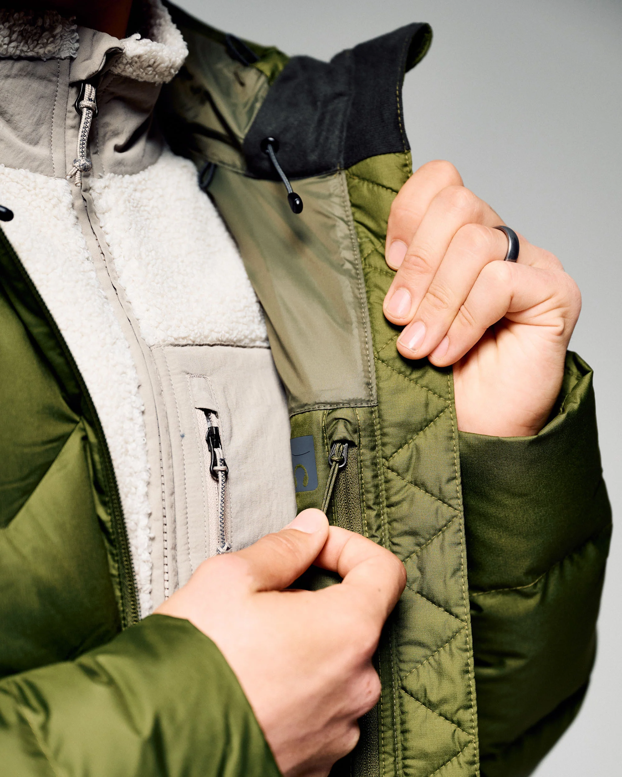 Men's Epiq Hooded Down Jacket - Dark Fern - Image 5