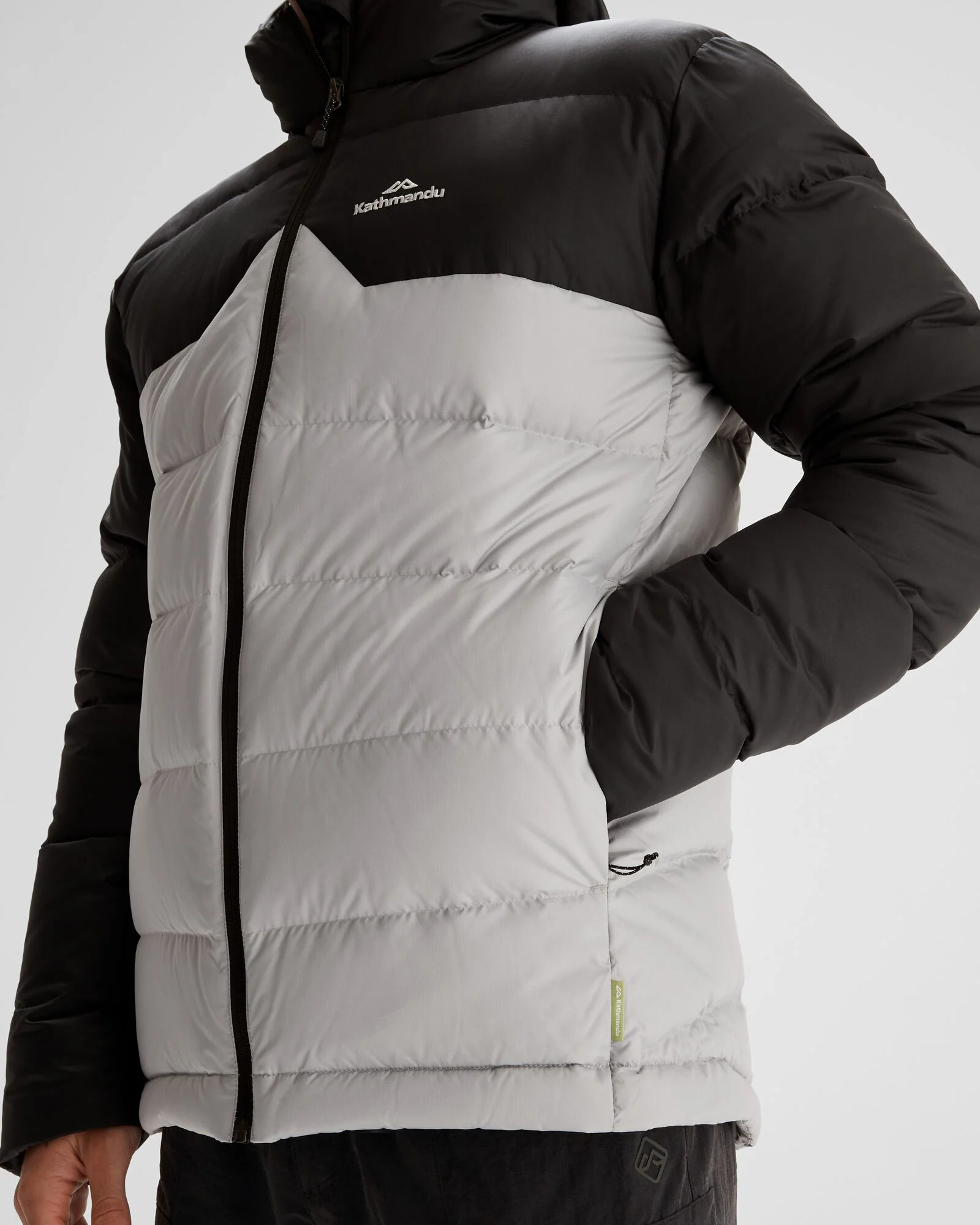 Men's Epiq Hooded Down Jacket - Steel Grey/Black - Image 7
