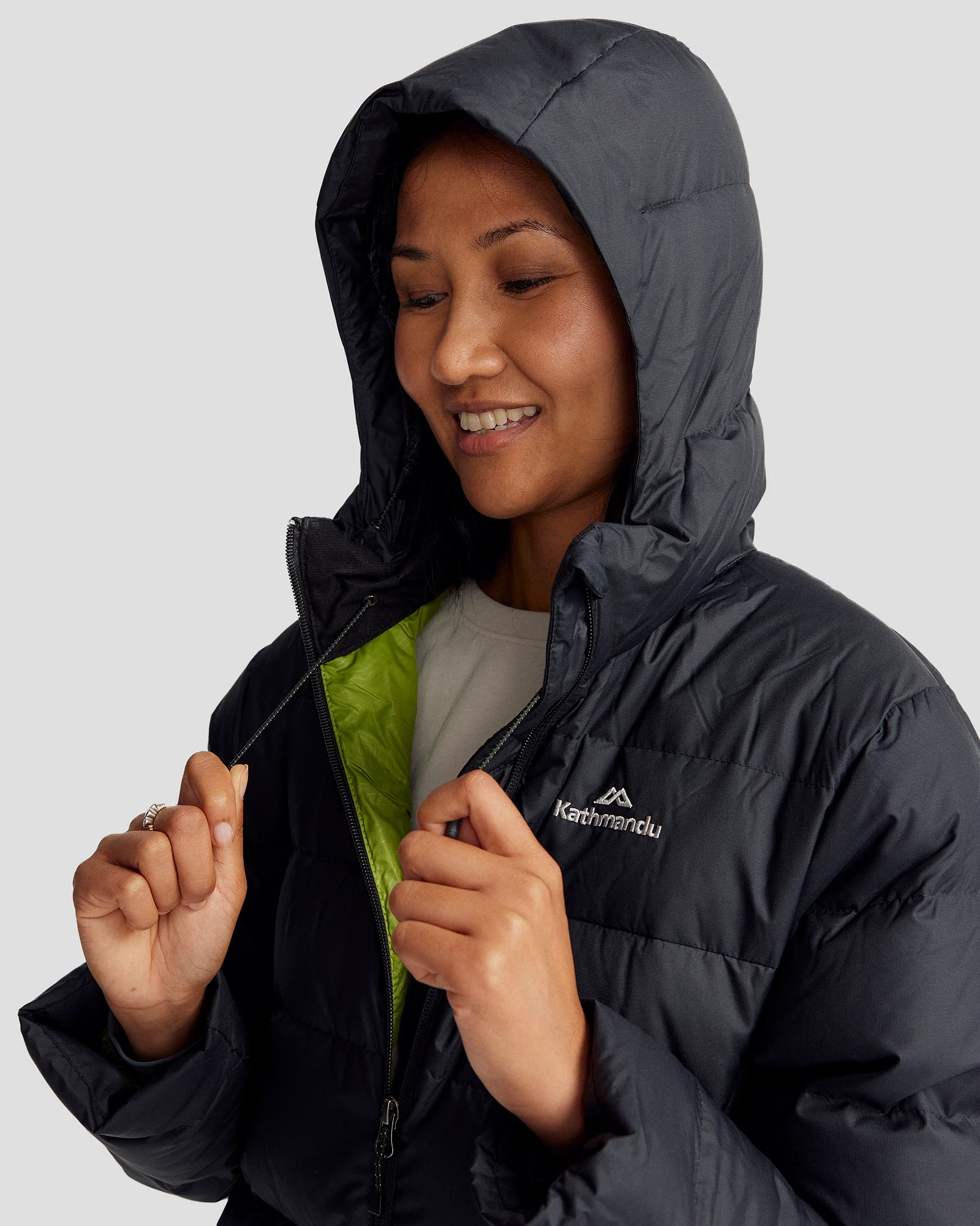 Women's Epiq Hooded Down Jacket - Black - Image 3