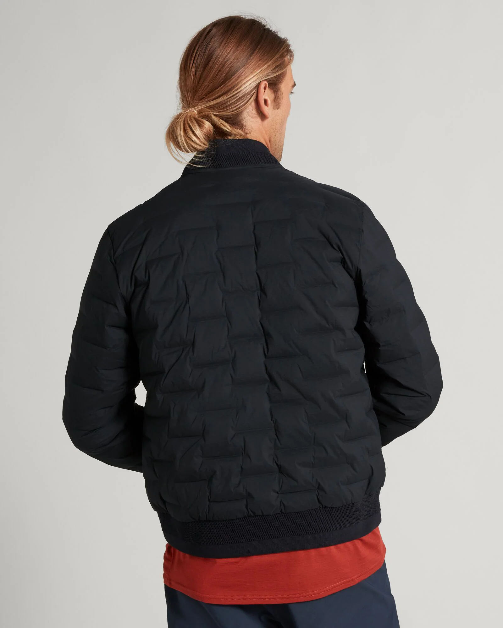 Men's Federate Stretch Down Bomber Jacket - Black - Image 3
