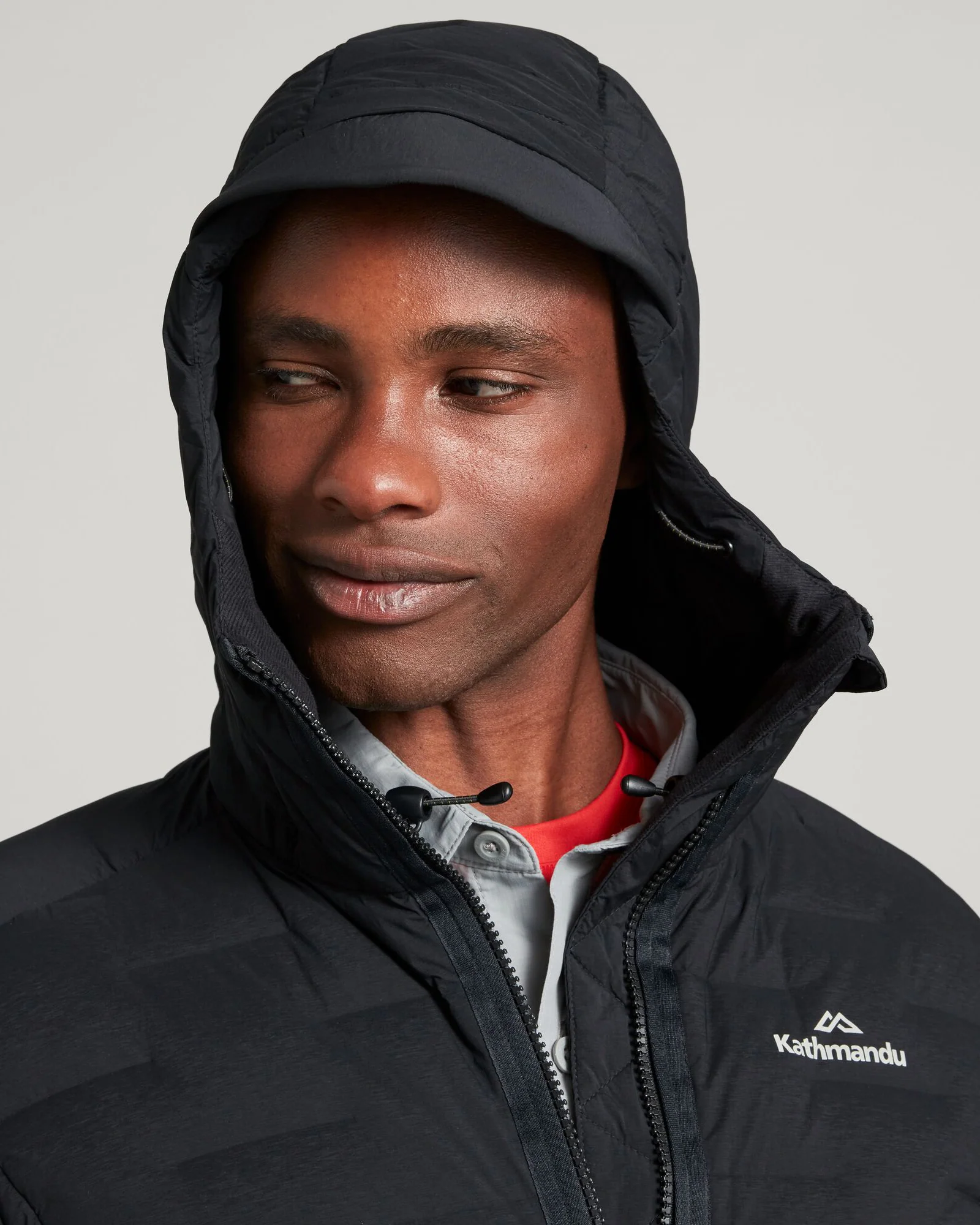 Men's Federate Stretch Hooded Down Jacket - Black - Image 5