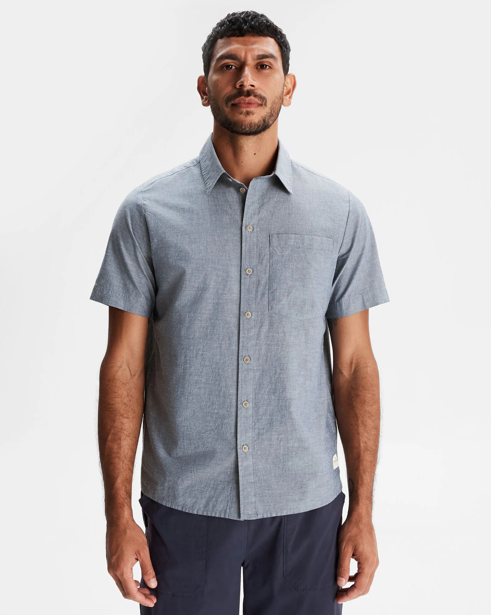 Men's Flaxton LT Short Sleeve Shirt - Chambray Blue