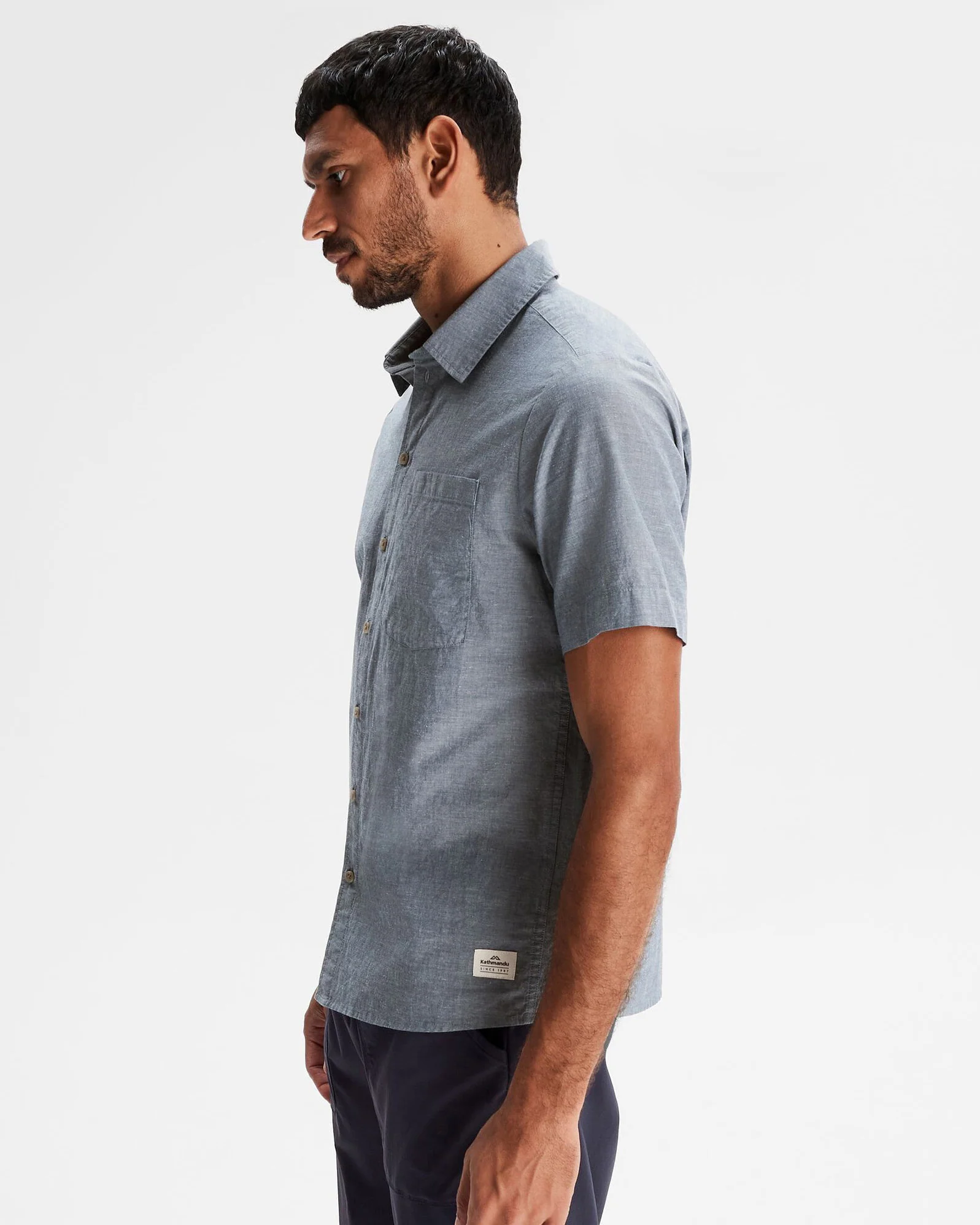 Men's Flaxton LT Short Sleeve Shirt - Chambray Blue - Image 3