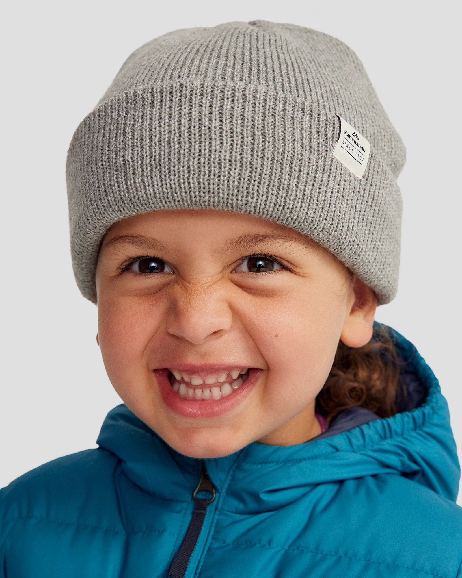 Kids' Fyfe Beanie - Mid Grey Marle - Image 2