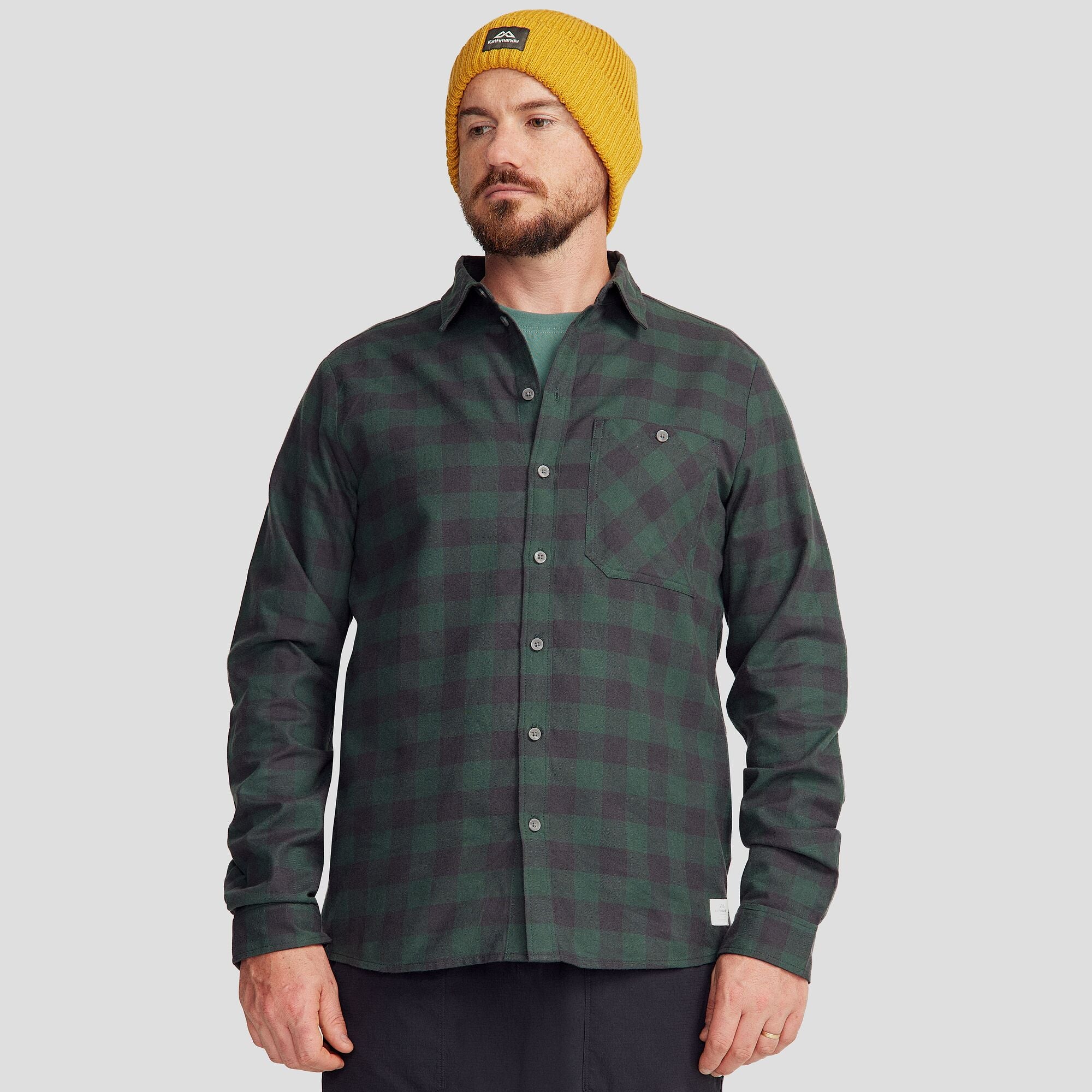Men's Fyfe L/S Shirt - Forest Gingham