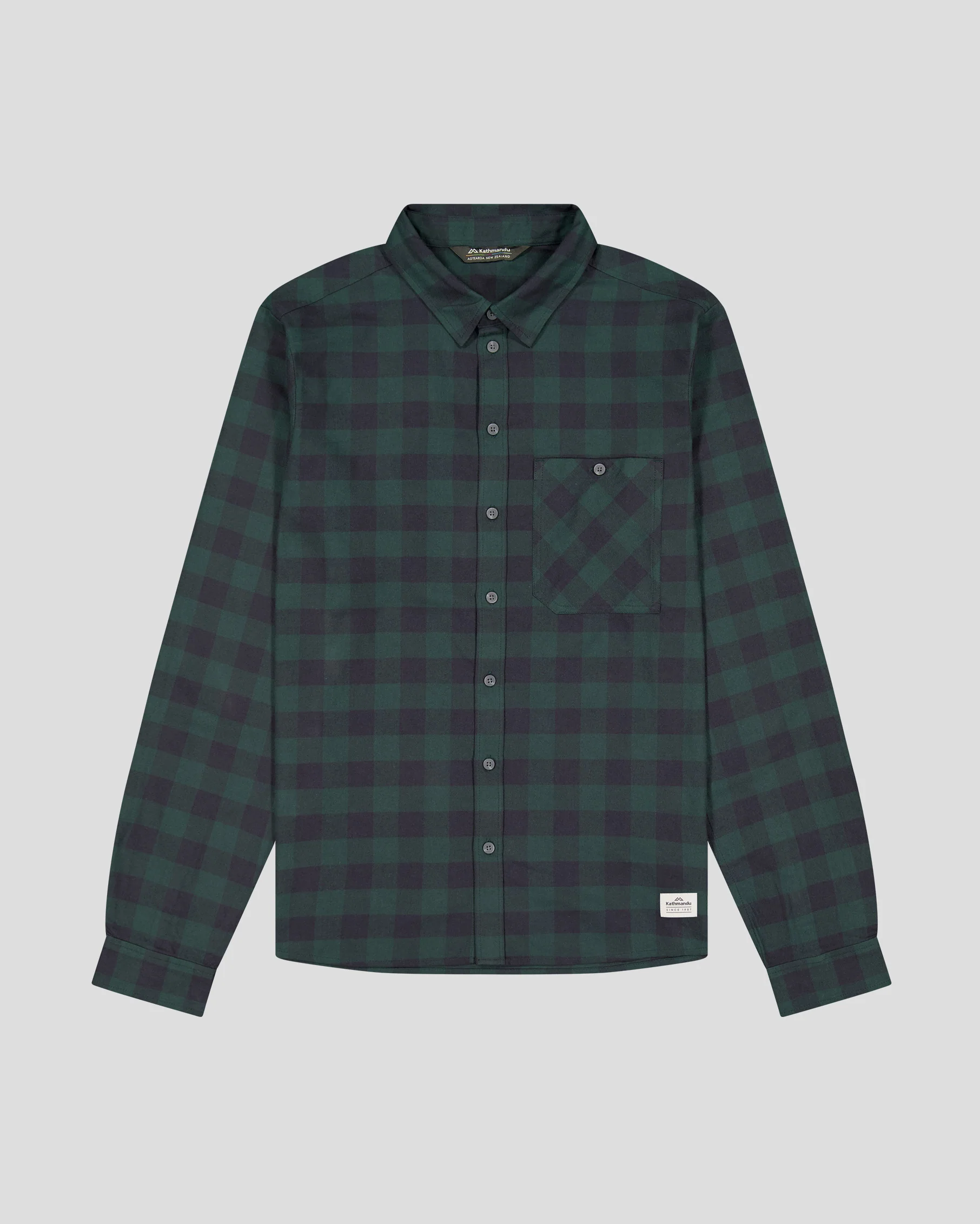 Men's Fyfe L/S Shirt - Forest Gingham - Image 5