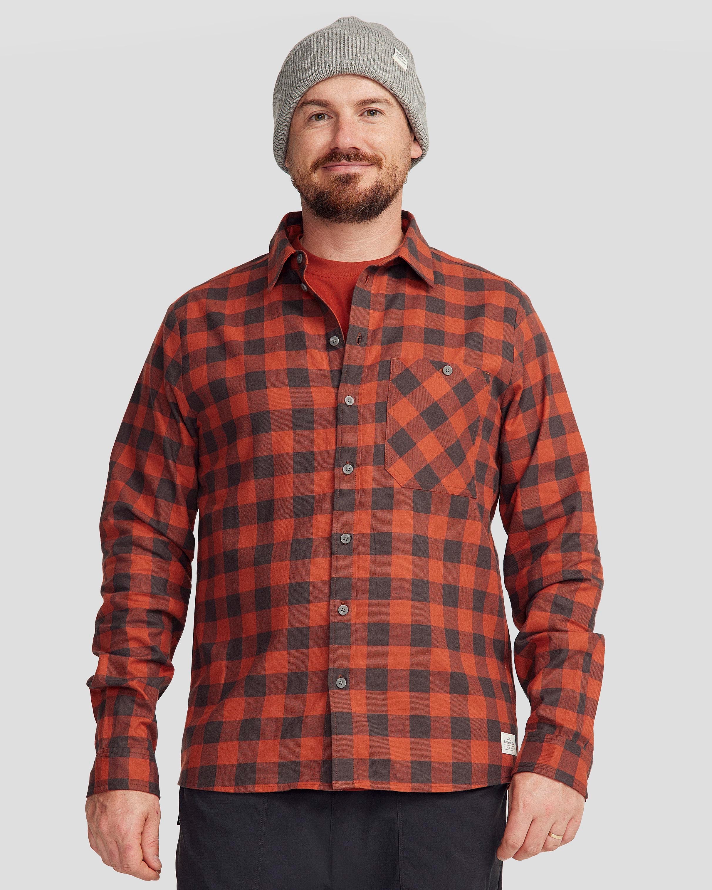Men's Fyfe L/S Shirt - Redwood Gingham