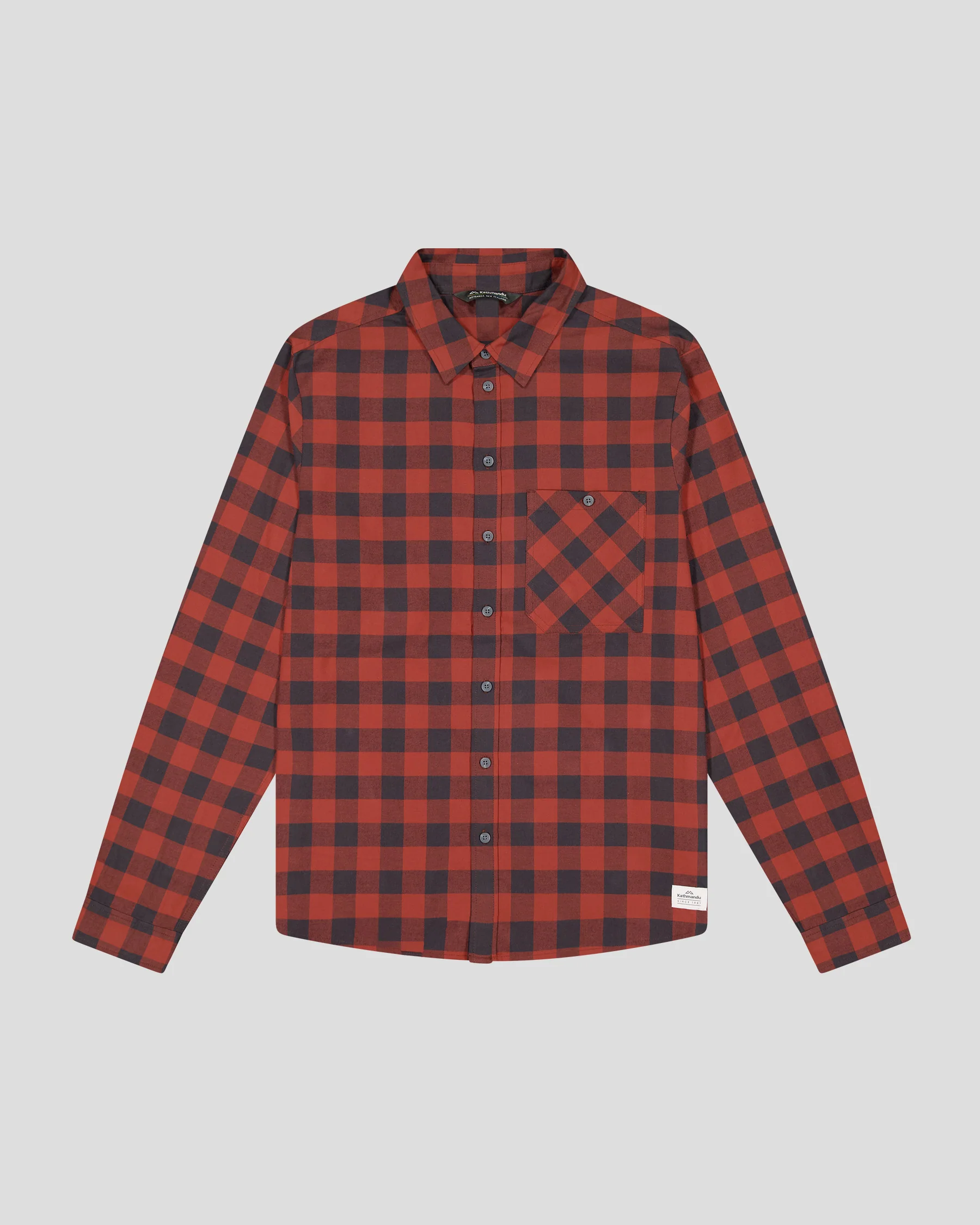 Men's Fyfe L/S Shirt - Redwood Gingham - Image 5