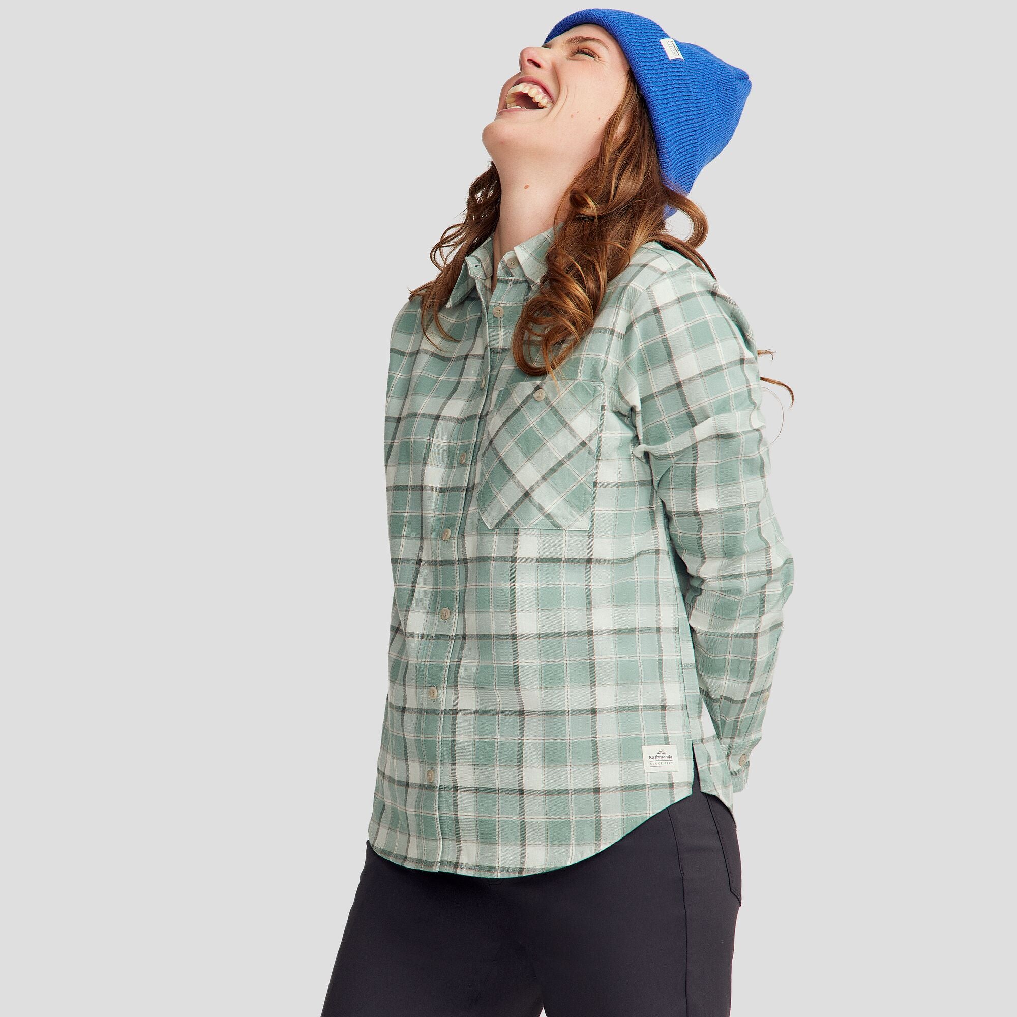 Fyfe Women's L/S Shirt - Deep Forest Plaid - Image 3