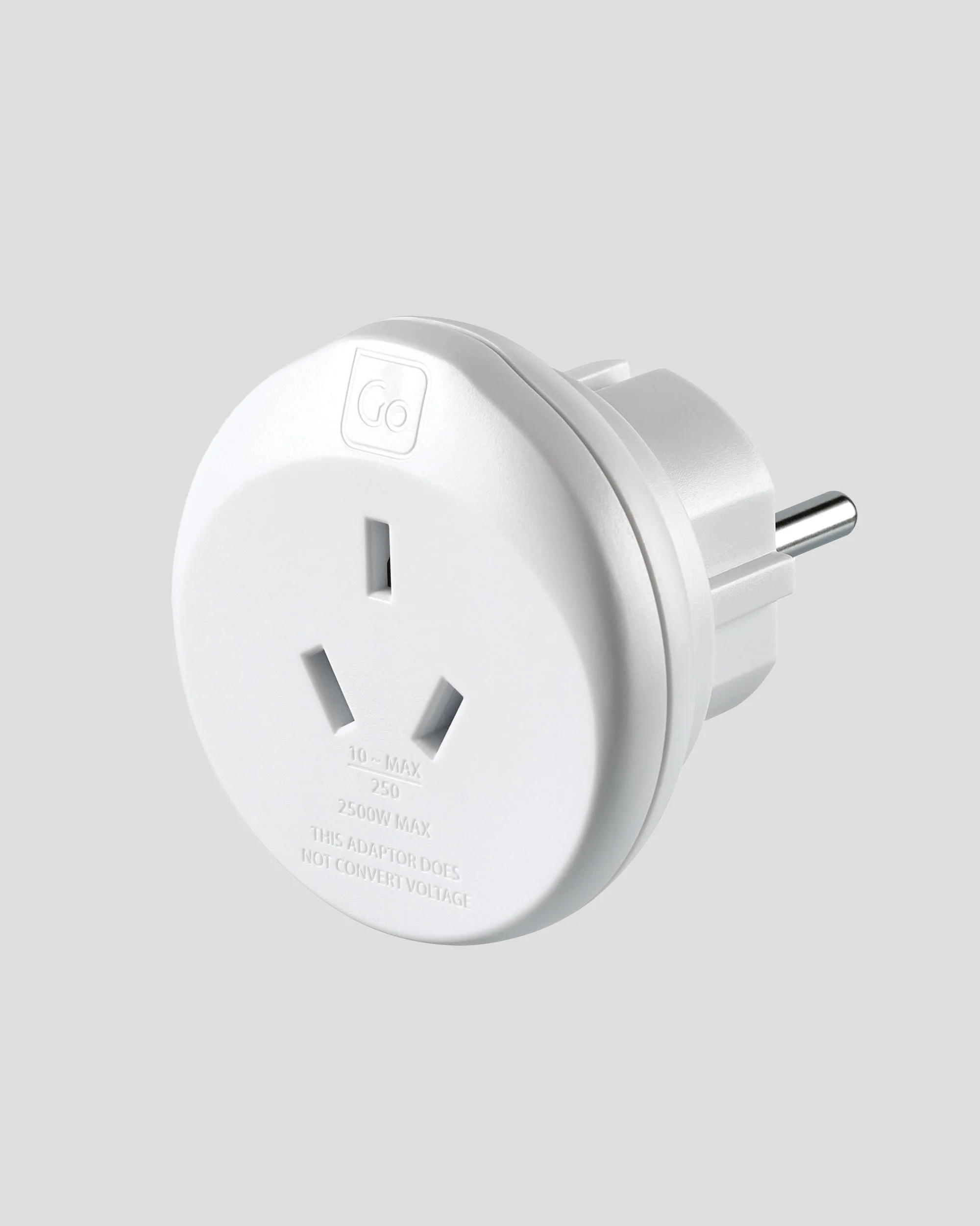Go Travel Aus - EU Adaptor - White