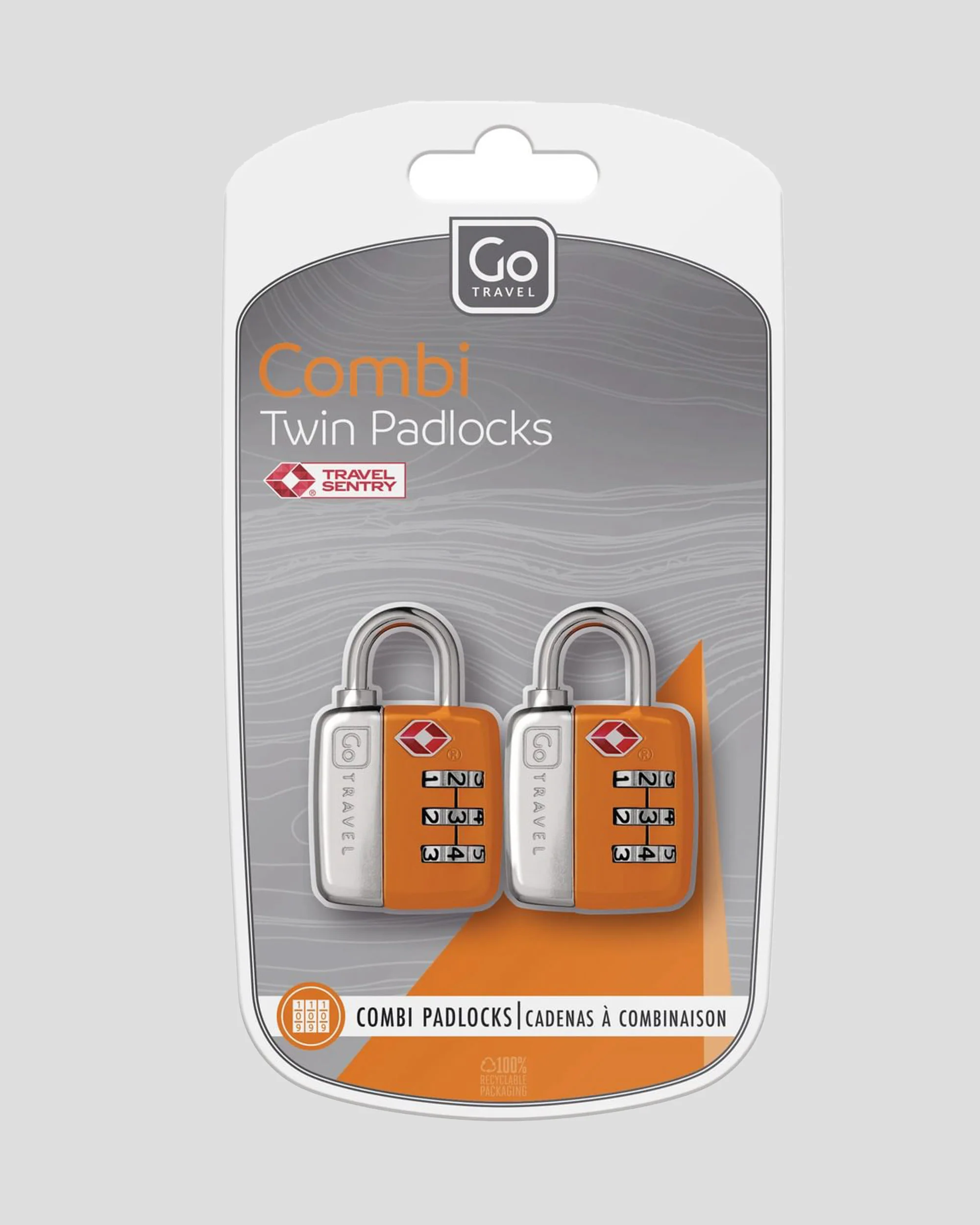 Go Travel TSA Combi Padlocks 2Pk - Orange