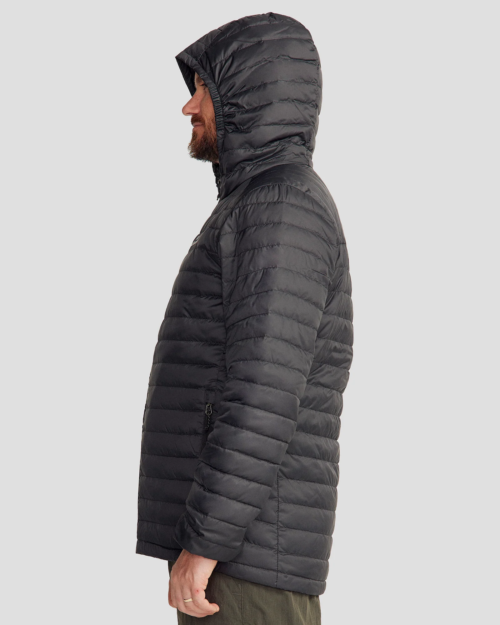 Men's Heli Hooded Down Jacket - Black - Image 3